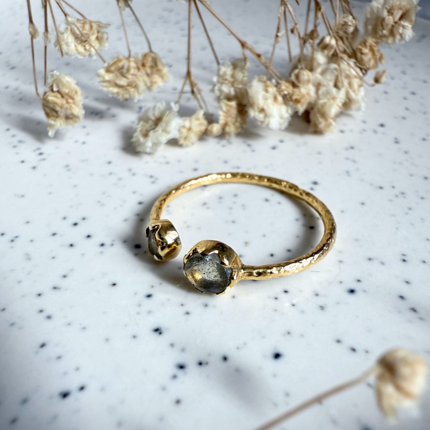 Bague "Duo" - Labradorite