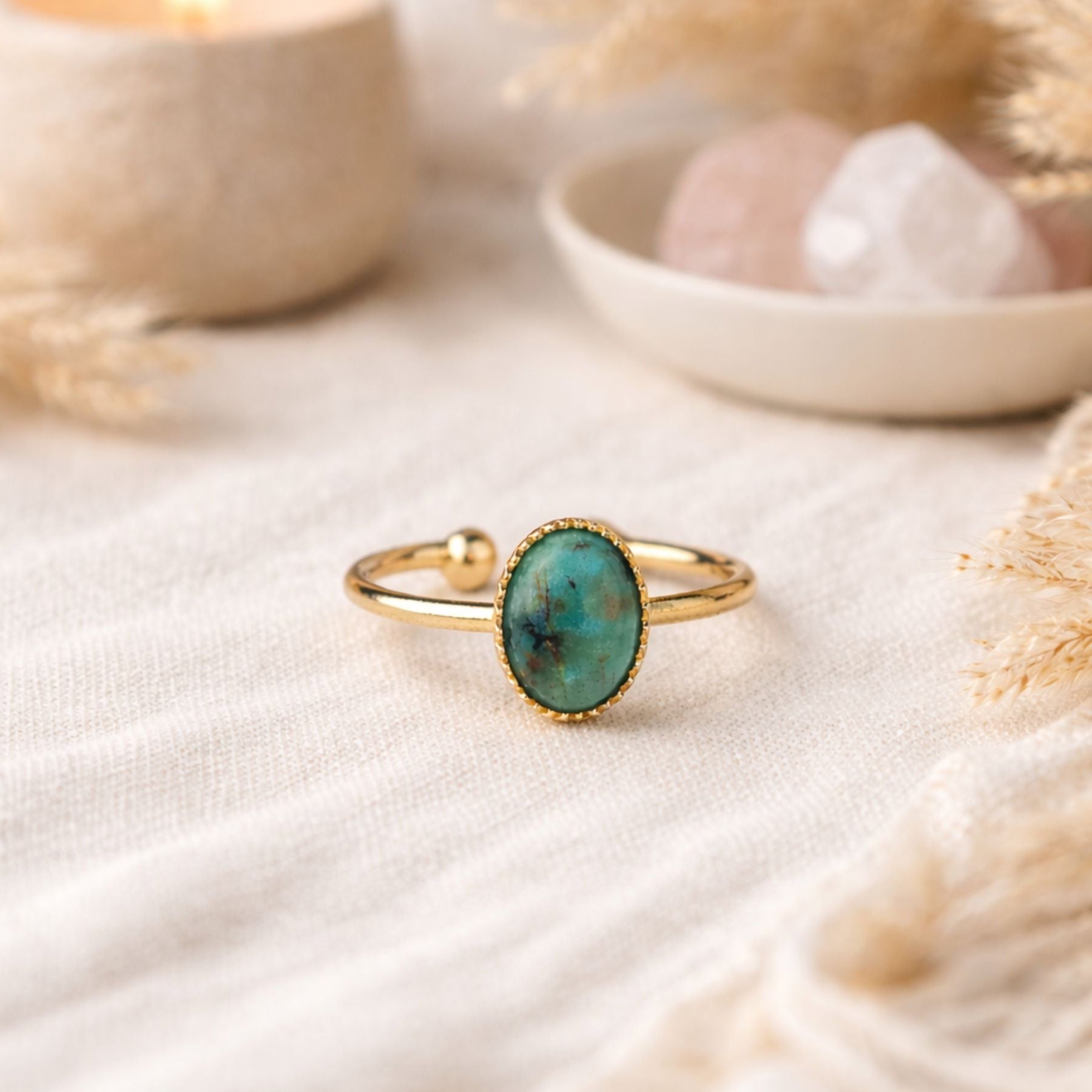 Bague "Nérée" - Turquoise africaine