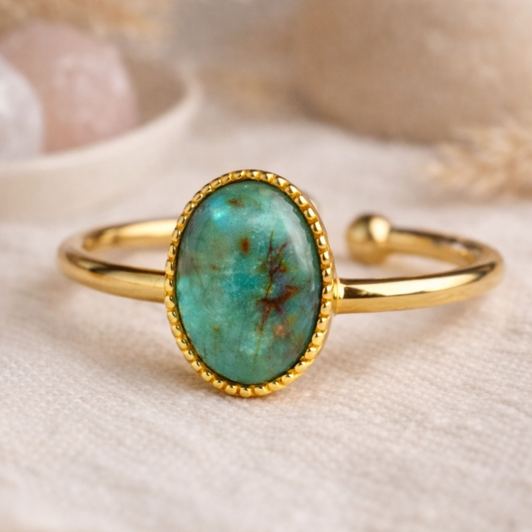 Bague "Nérée" - Turquoise africaine