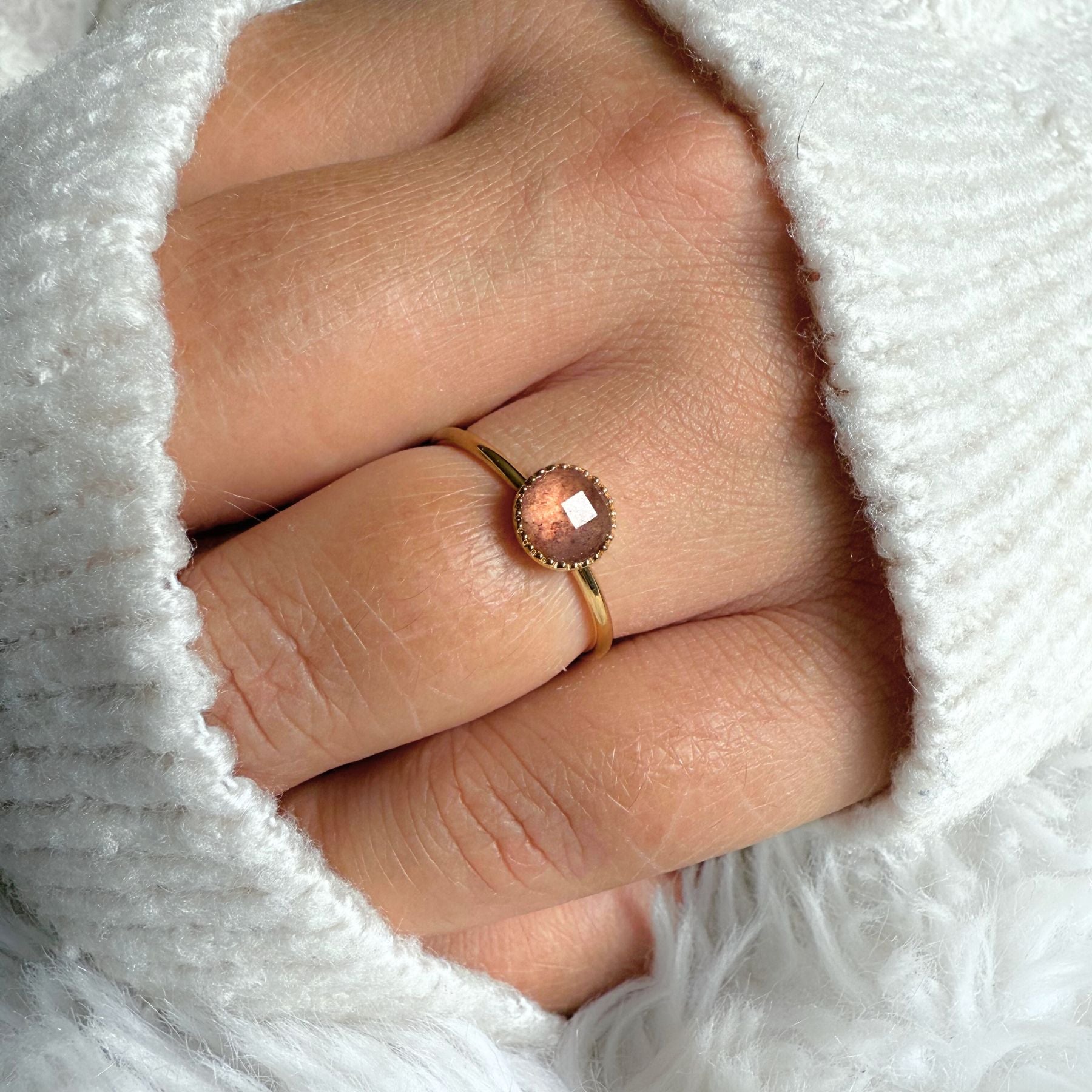 Bague "Nérée" - Quartz fraise