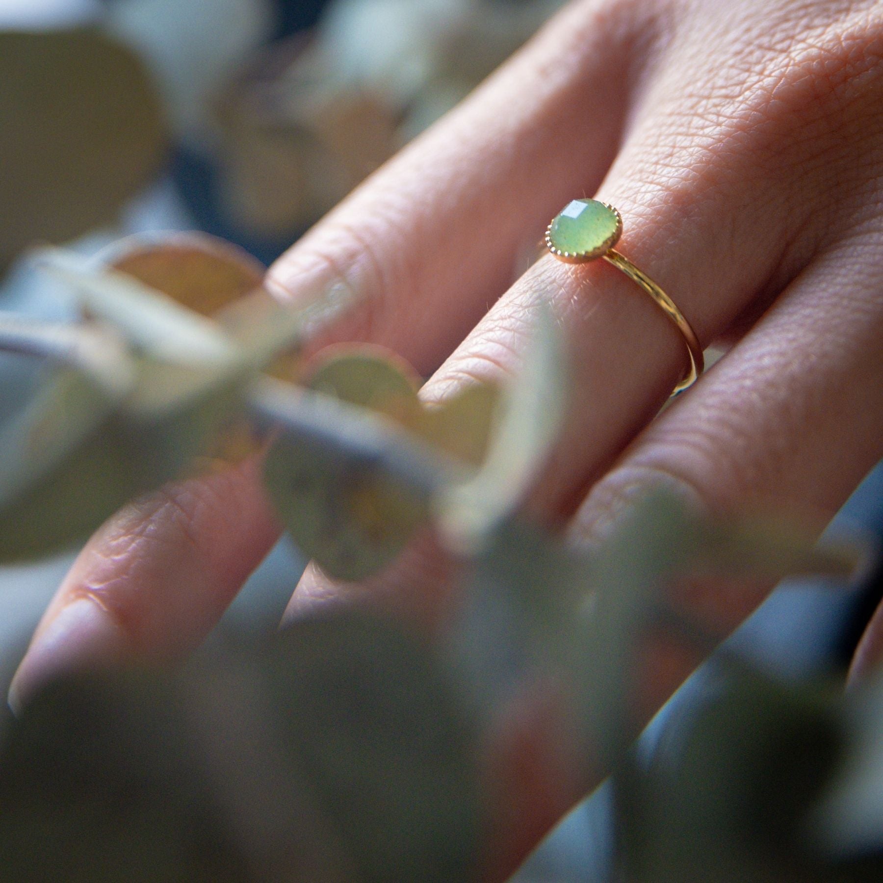 Bague "Nérée" en Aventurine verte