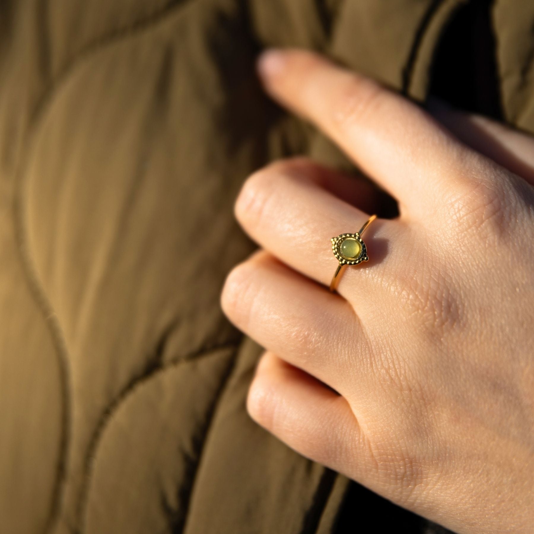 Bague en Agate verte