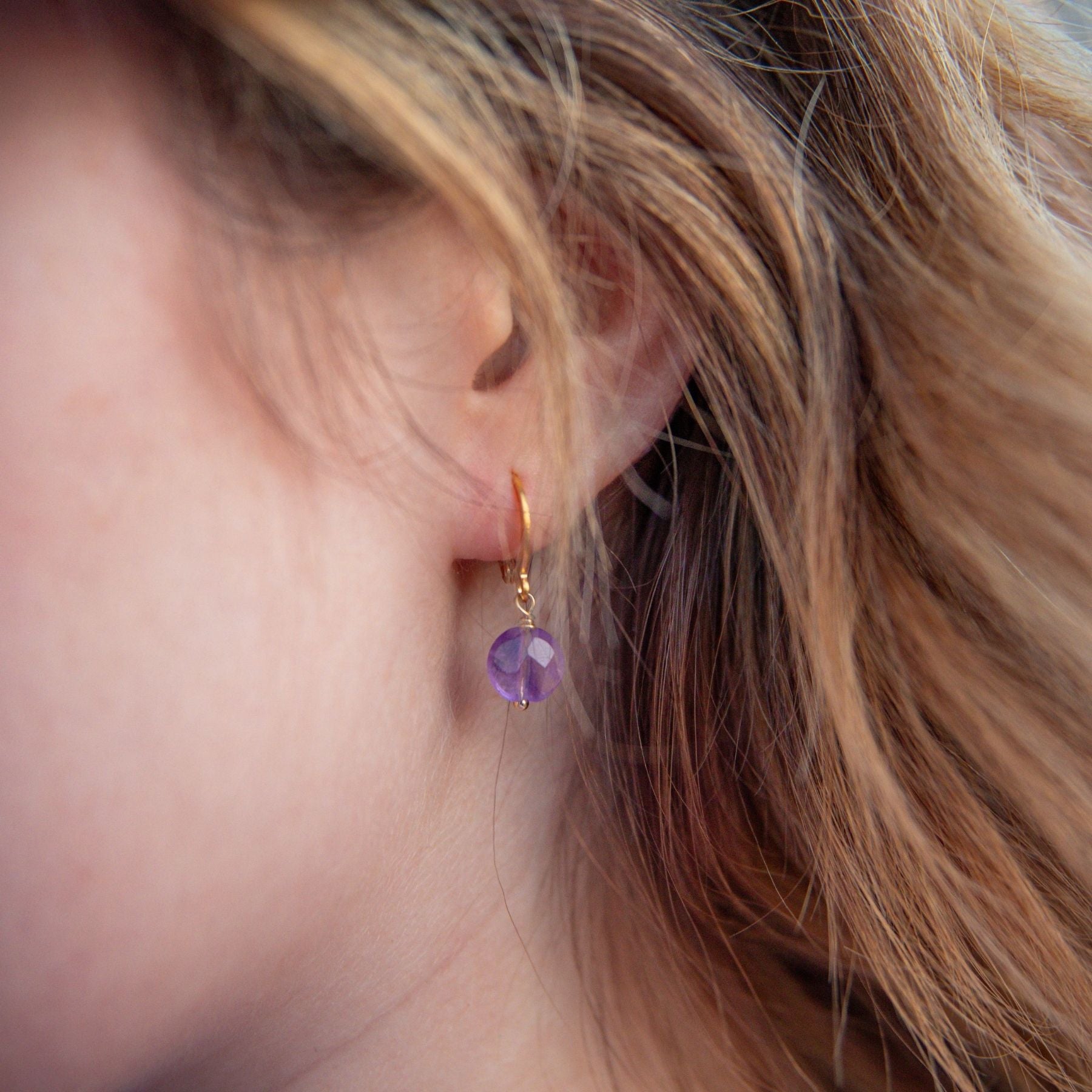 Boucles d'oreilles "Ariane" en Améthyste