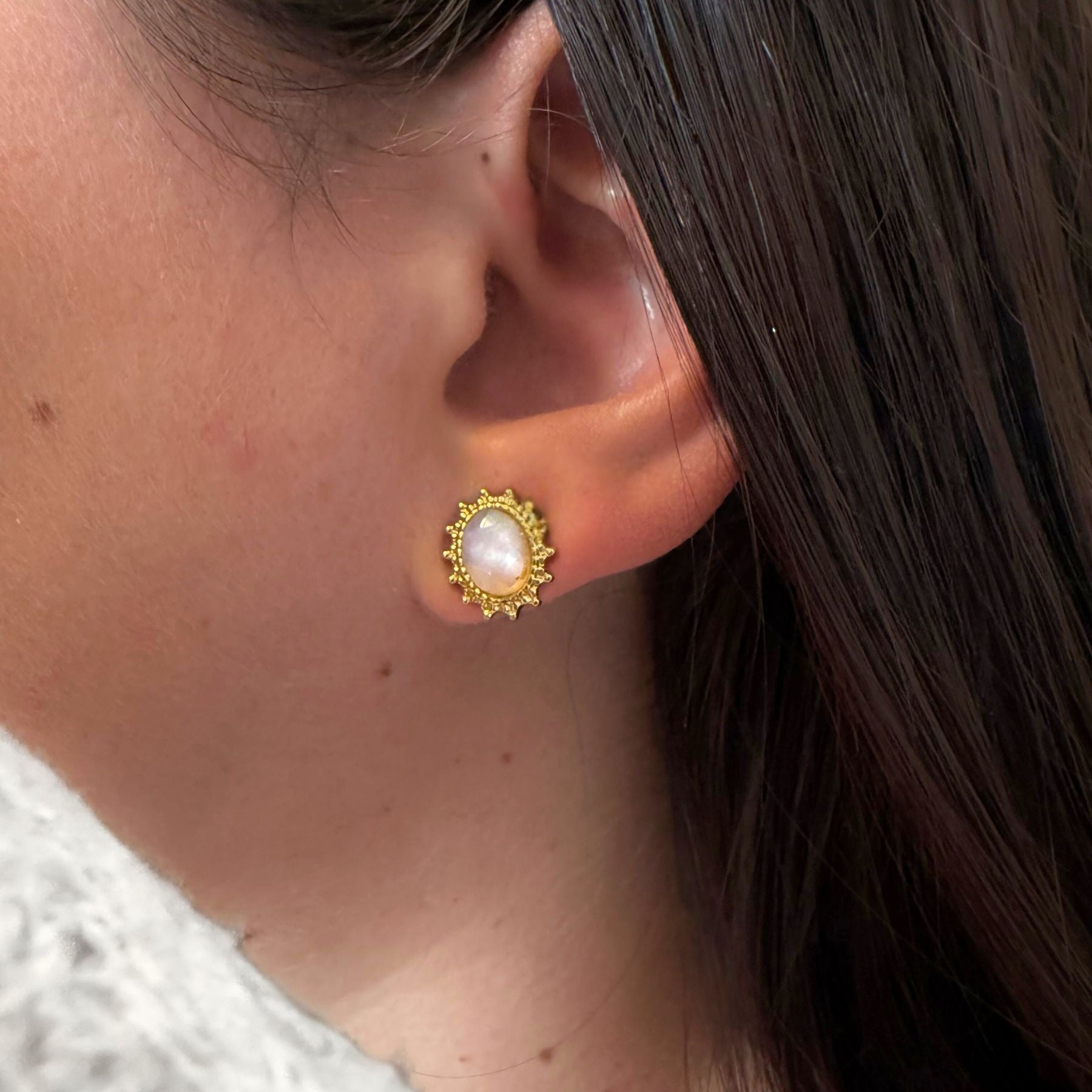 Boucles d'oreilles "Diane" - Pierre de lune