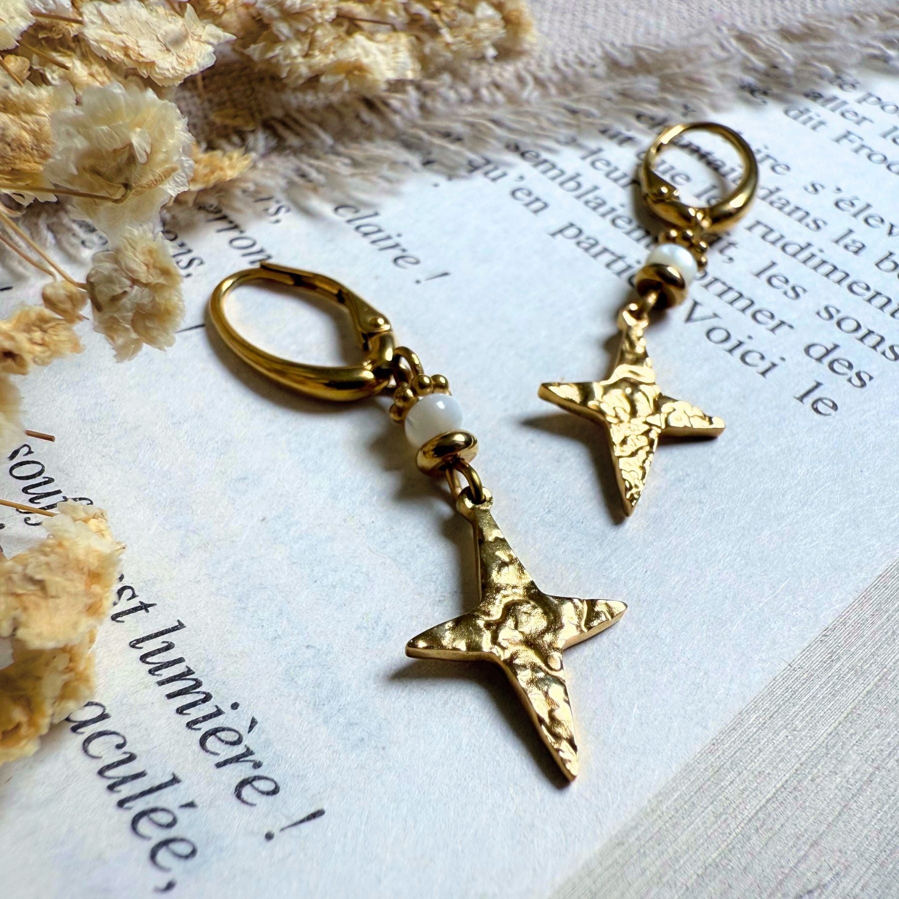 Boucles d'oreilles "Etoile" - Nacre