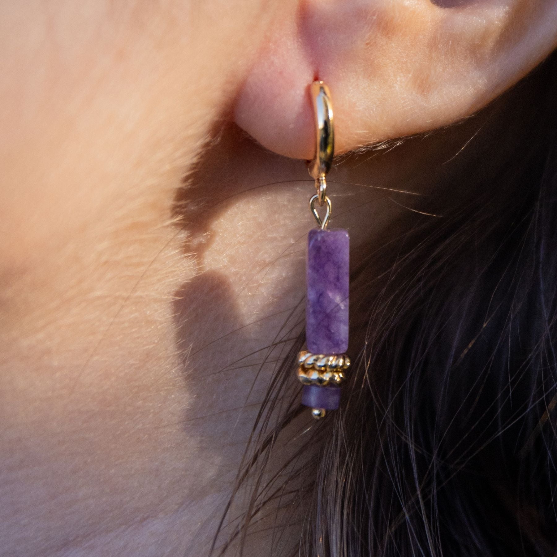 Boucles d'oreilles "Hora" en Améthyste