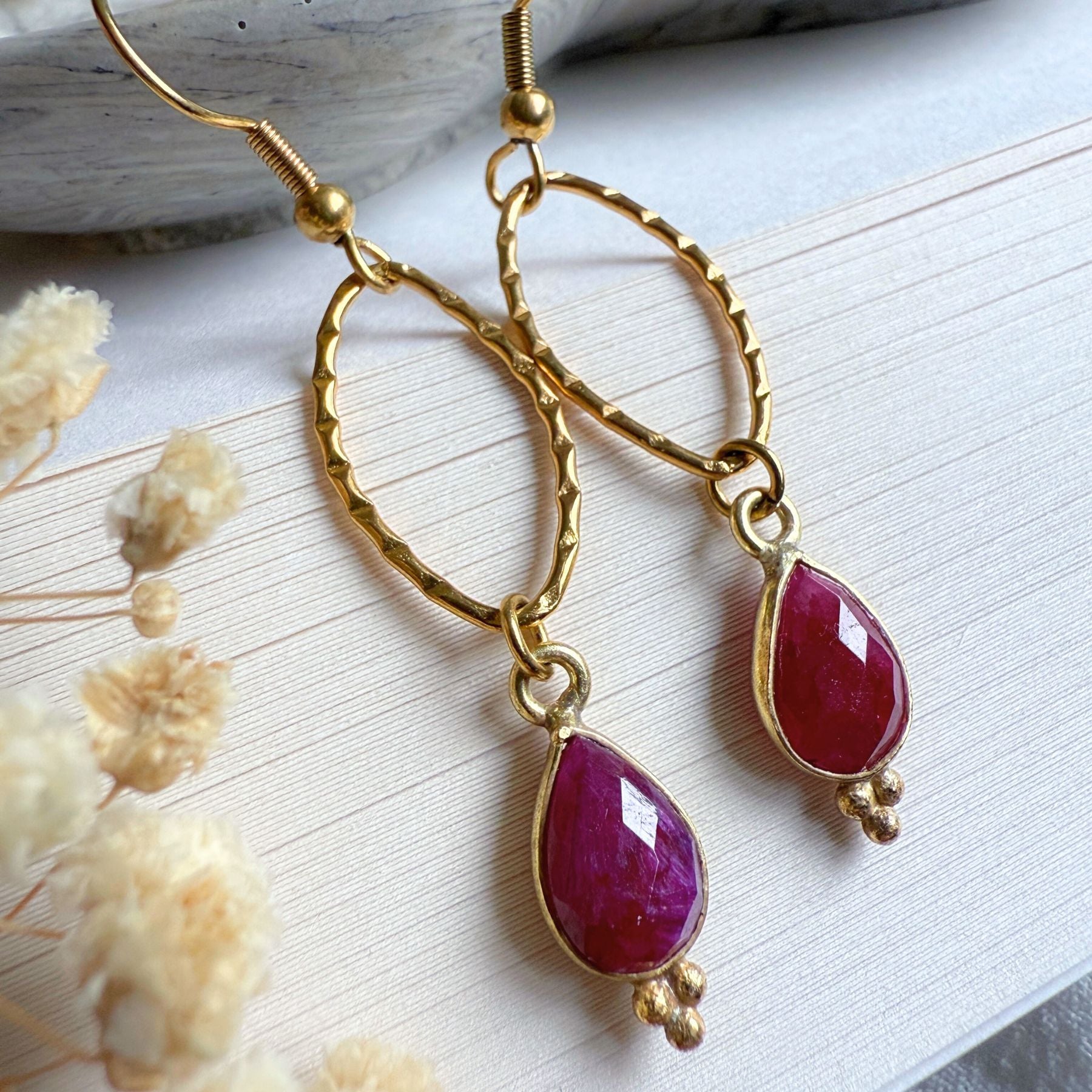 Boucles d'oreilles en Rubis indien