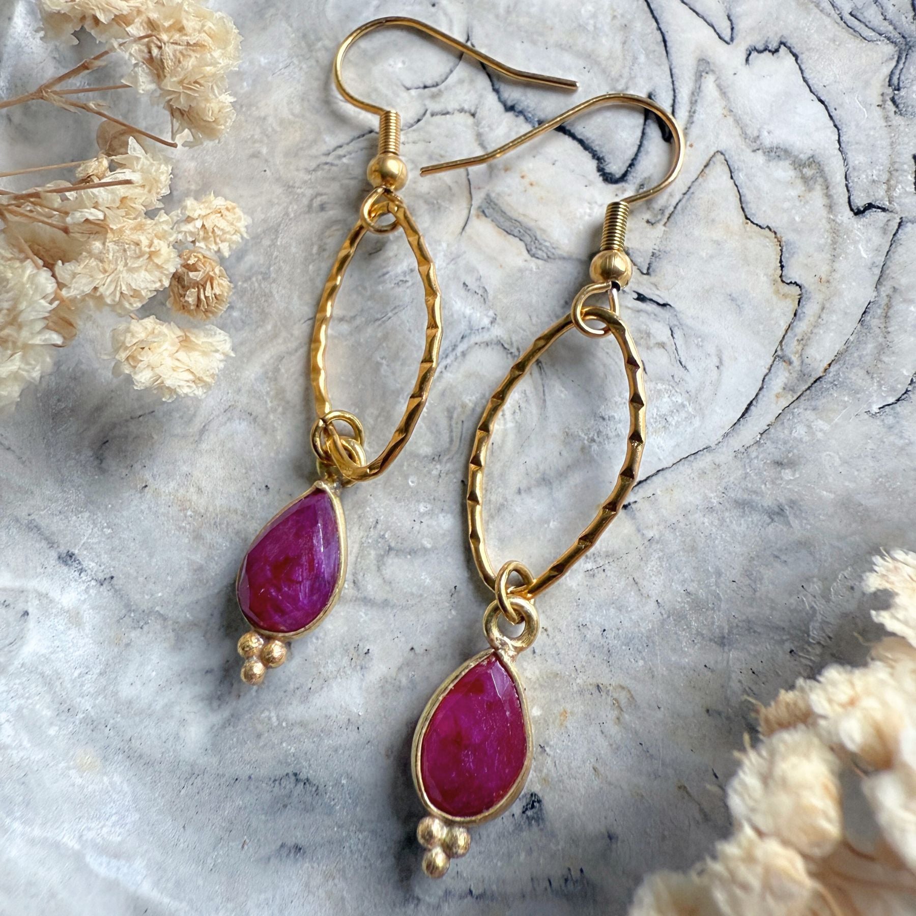 Boucles d'oreilles en Rubis indien