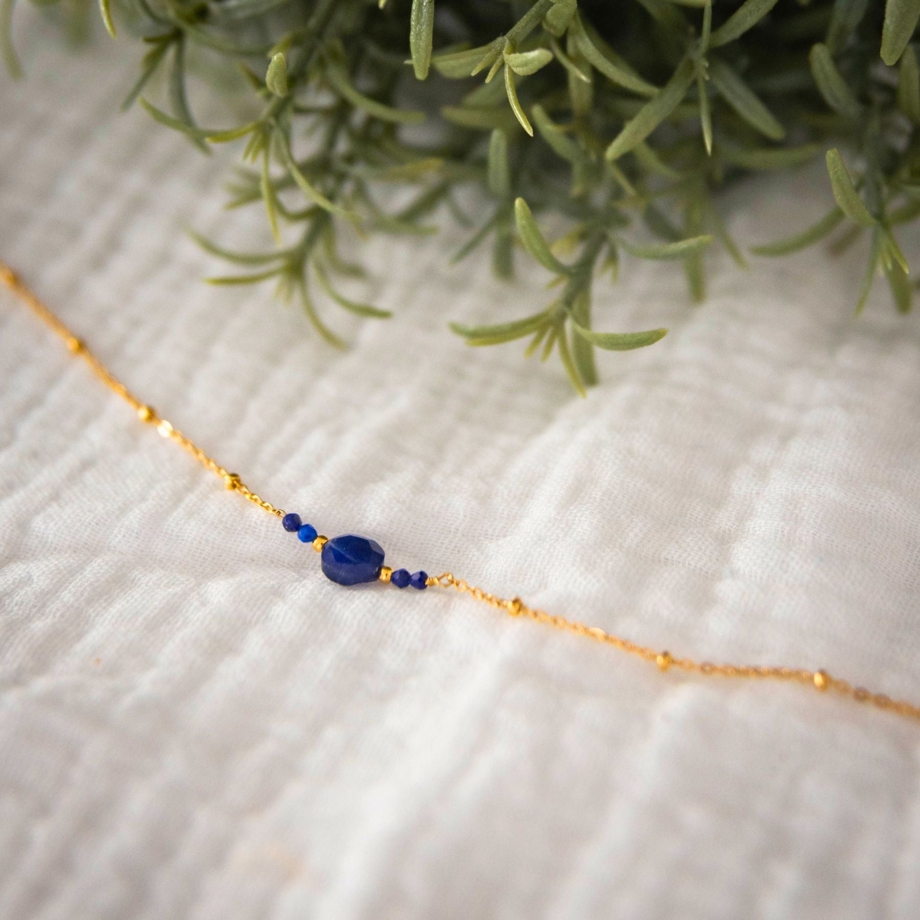 Bracelet "Céos" en Lapis-lazuli