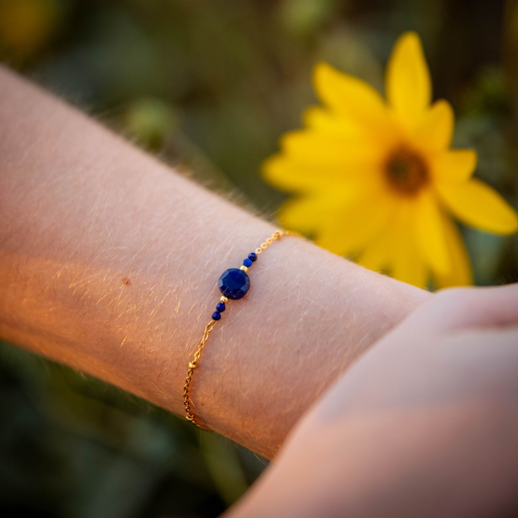 Bracelet "Céos" en Lapis-lazuli