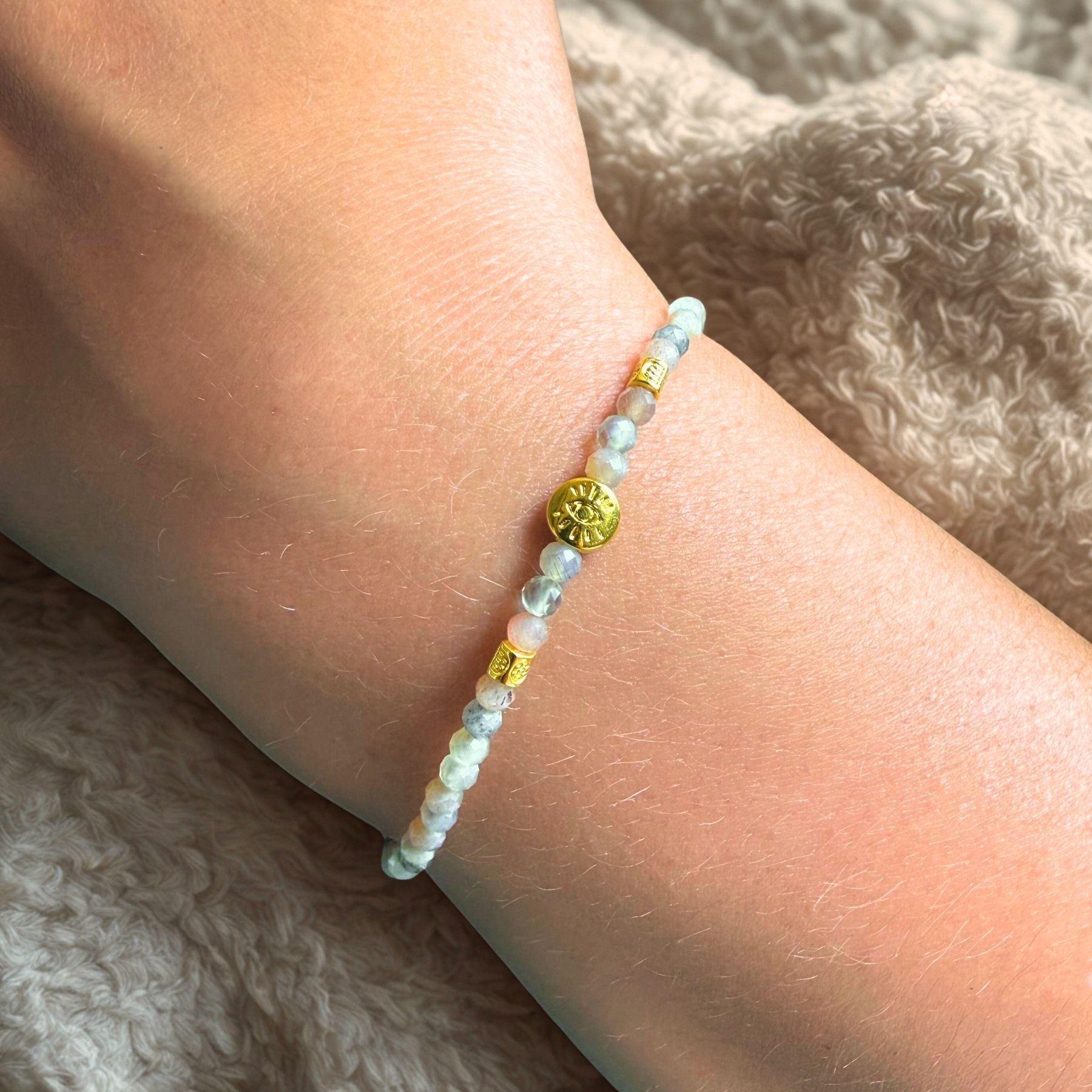 Bracelet "Rhéa" - Pierre de lune orangée