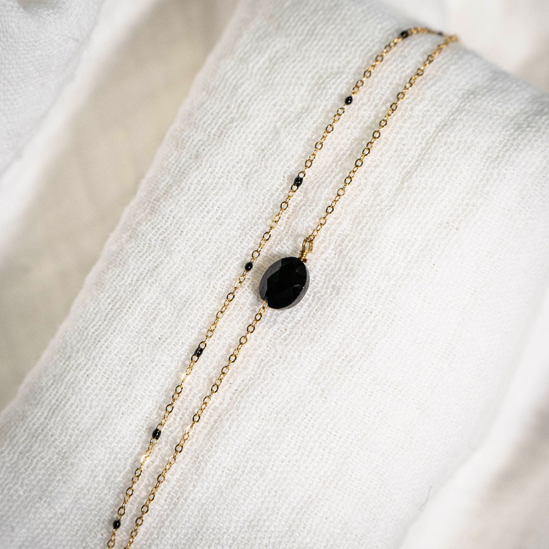 Bracelet à double rang en Onyx
