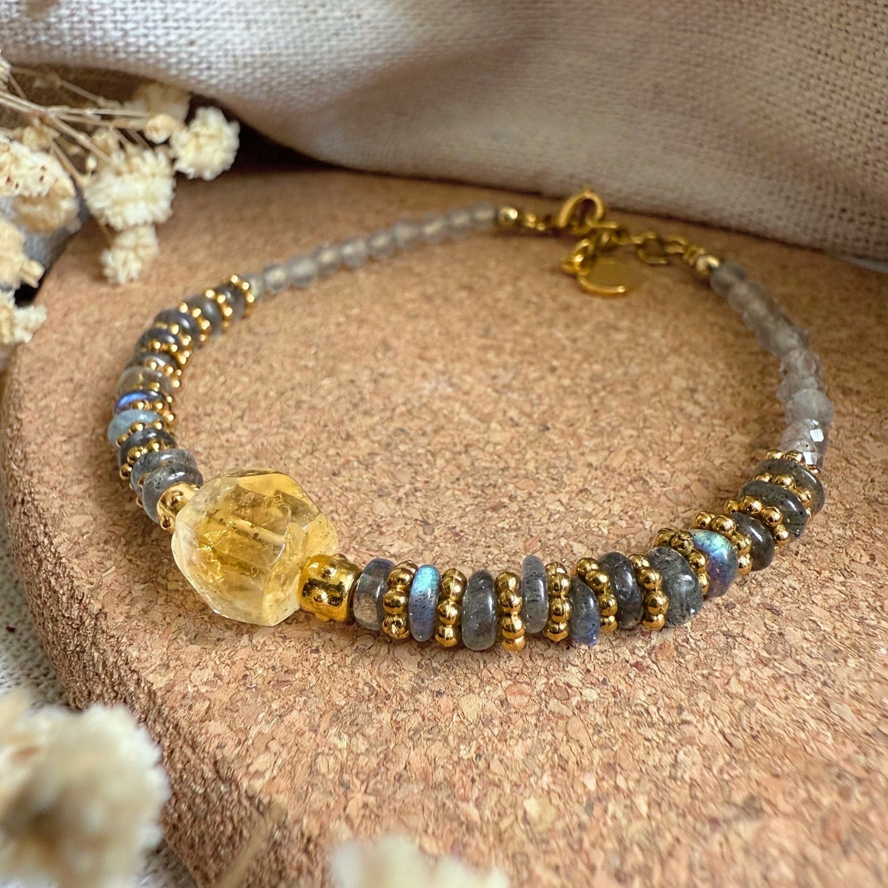 Bracelet en Citrine et Labradorite