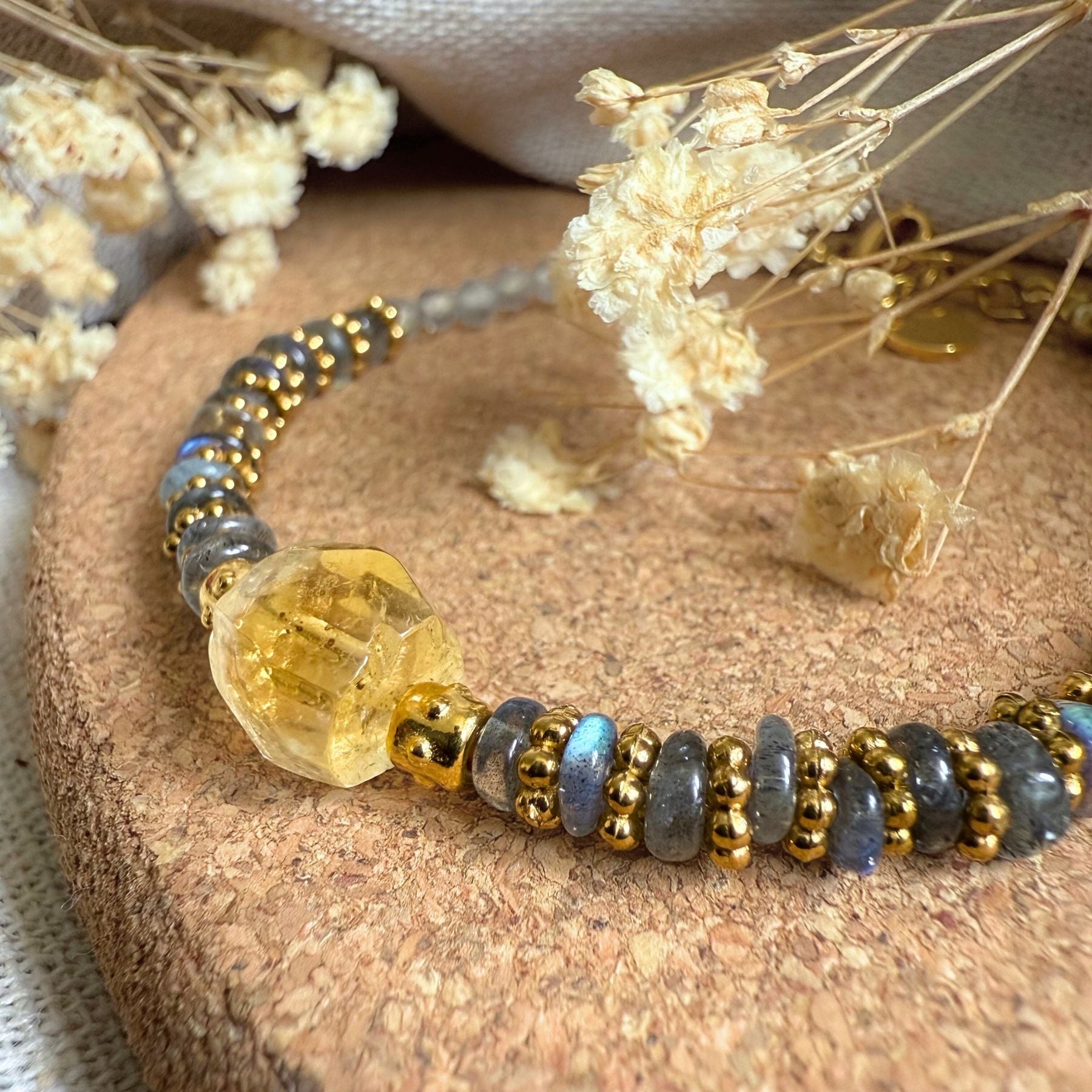 Bracelet en Citrine et Labradorite