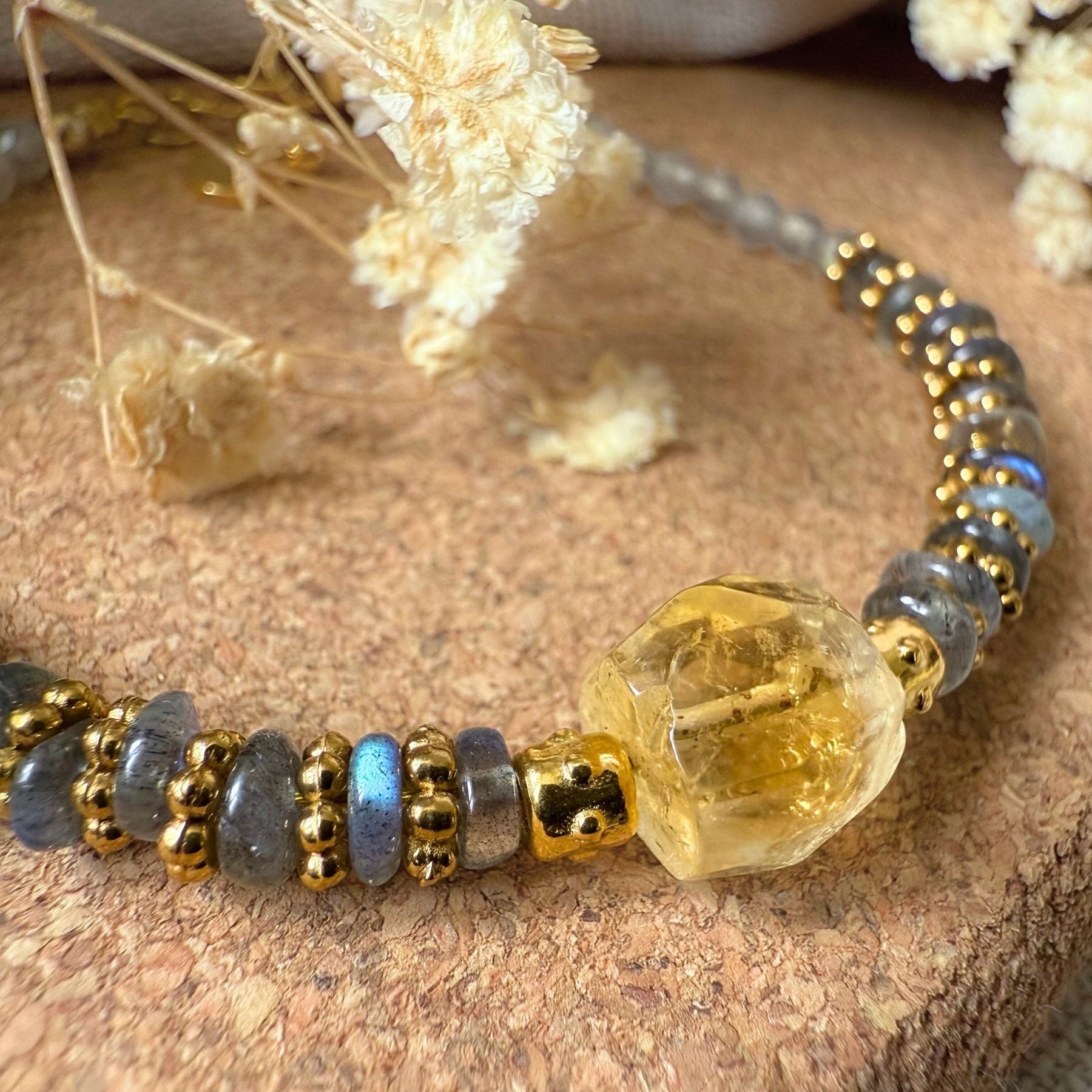 Bracelet en Citrine et Labradorite