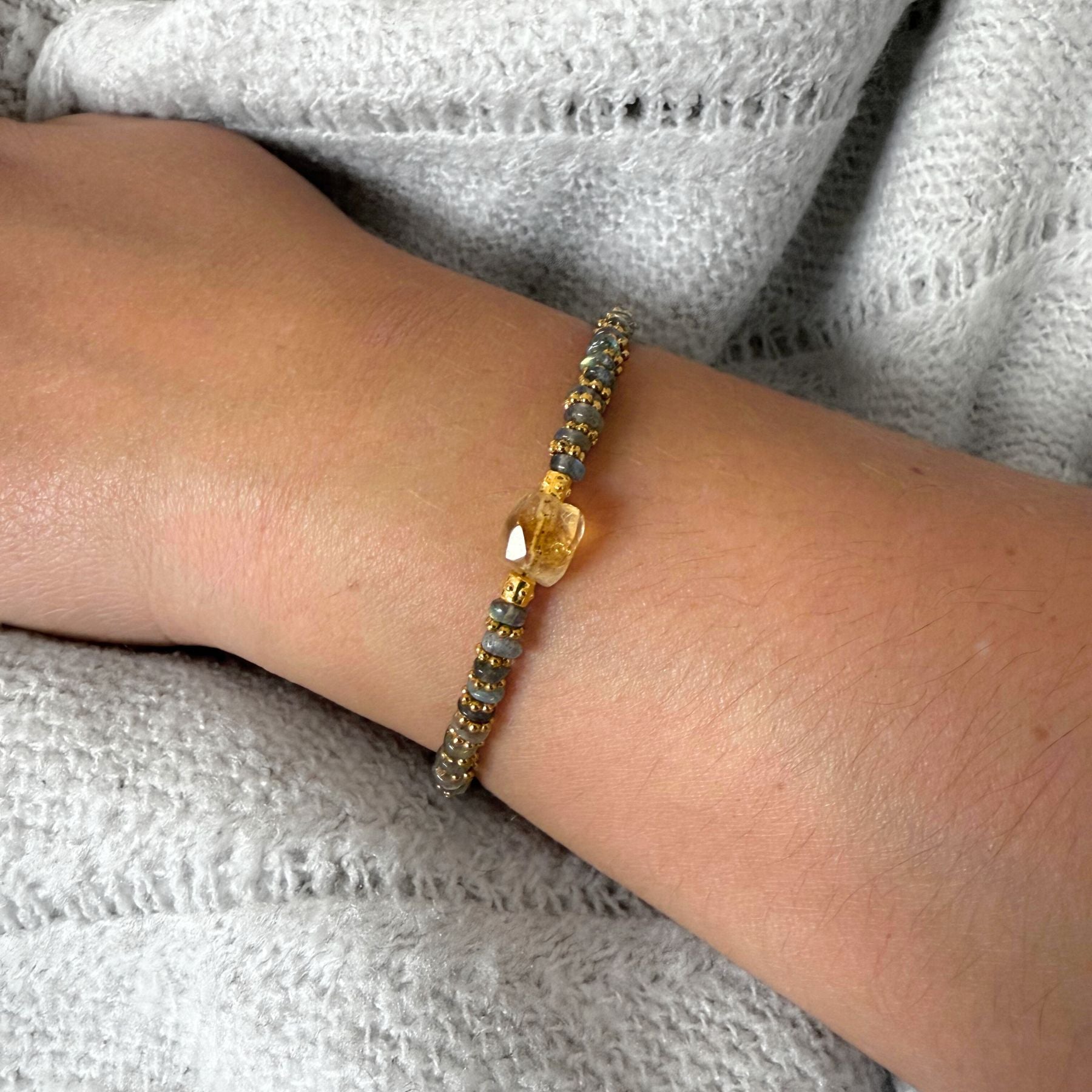 Bracelet en Citrine et Labradorite