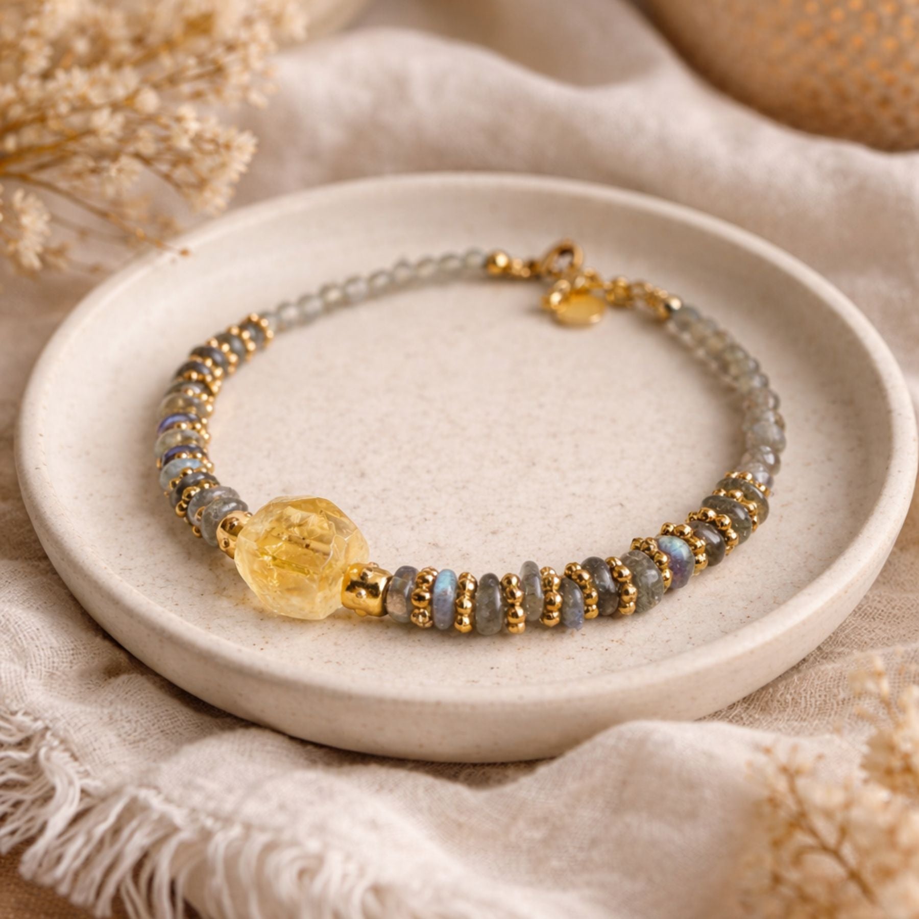 Bracelet en Citrine et Labradorite