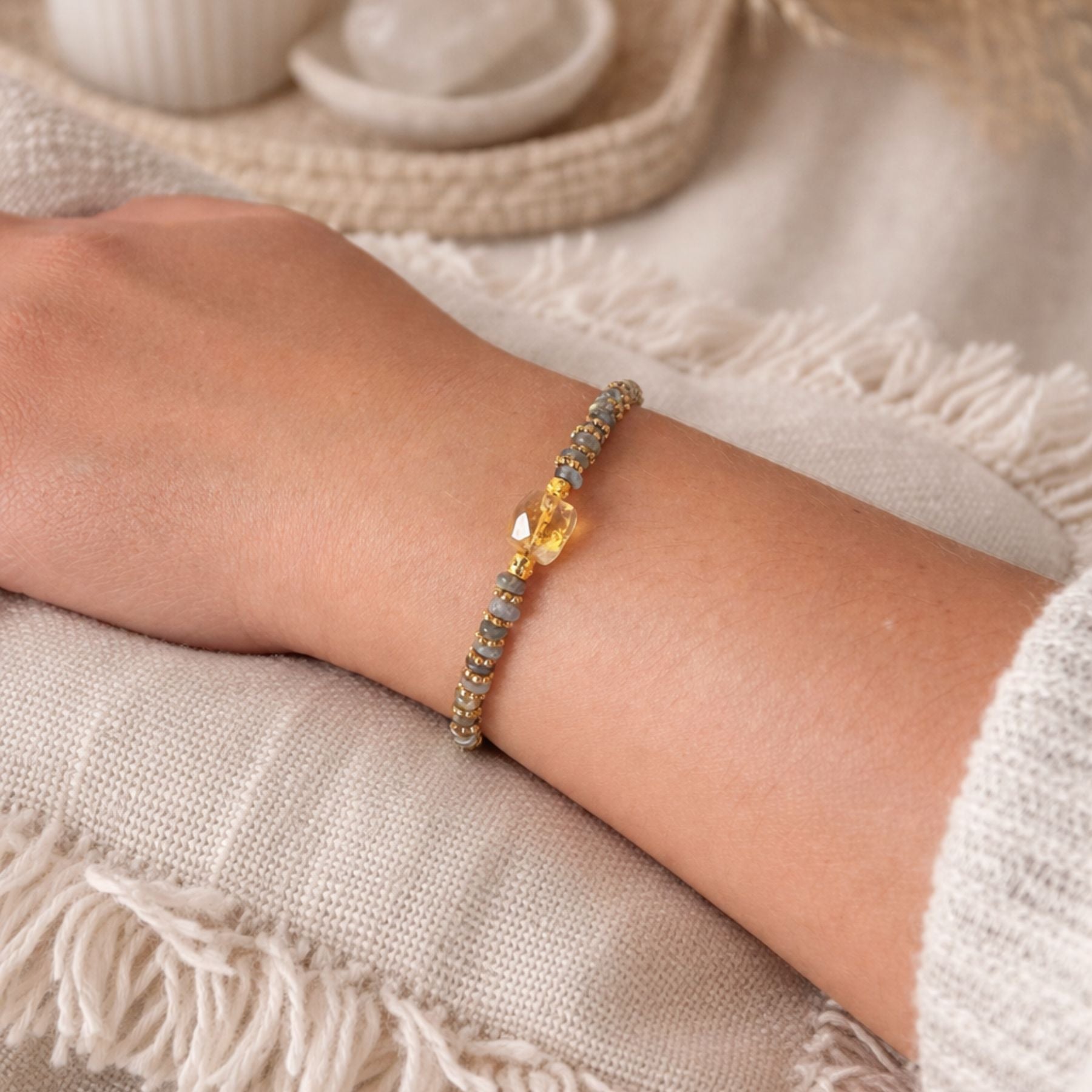 Bracelet en Citrine et Labradorite