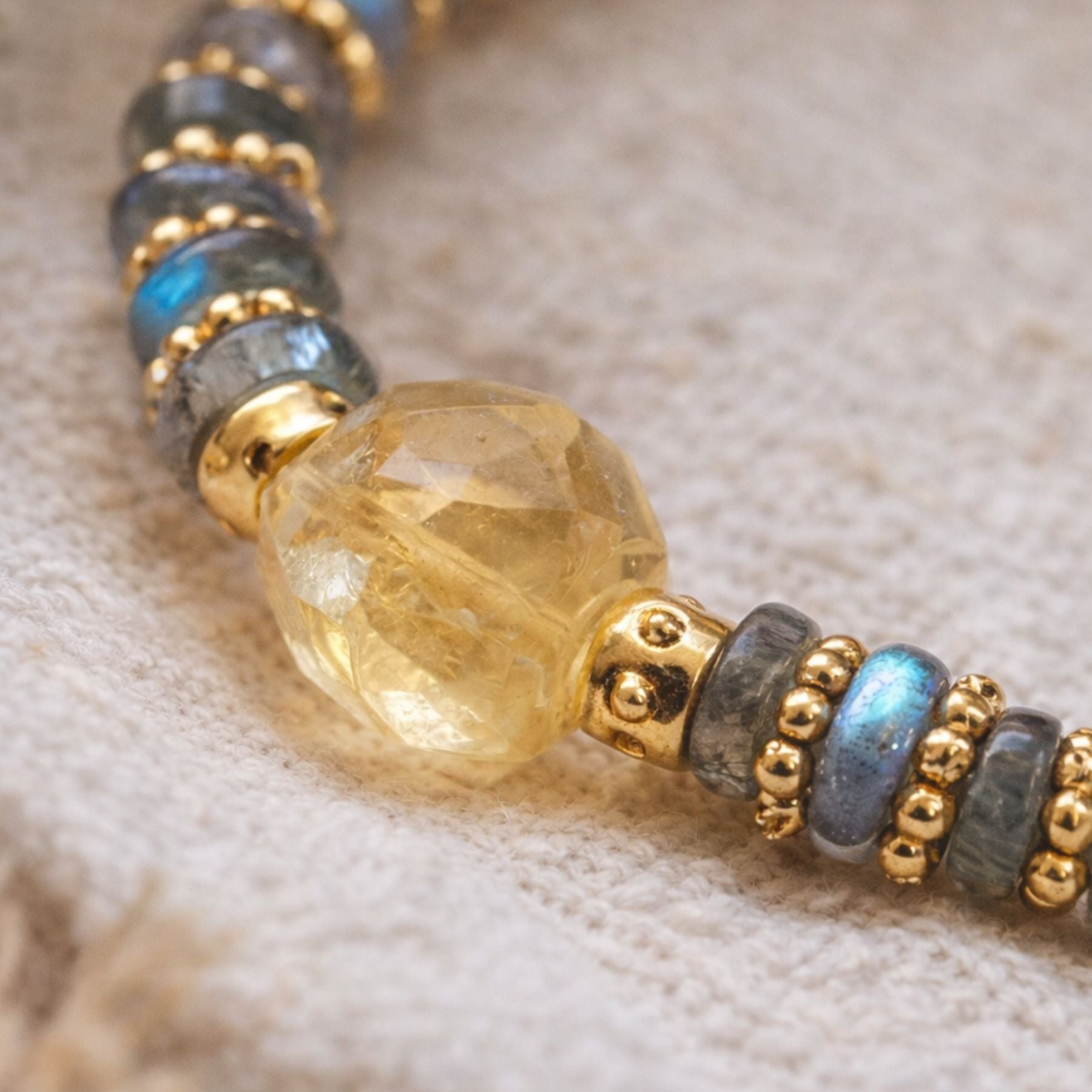 Bracelet en Citrine et Labradorite