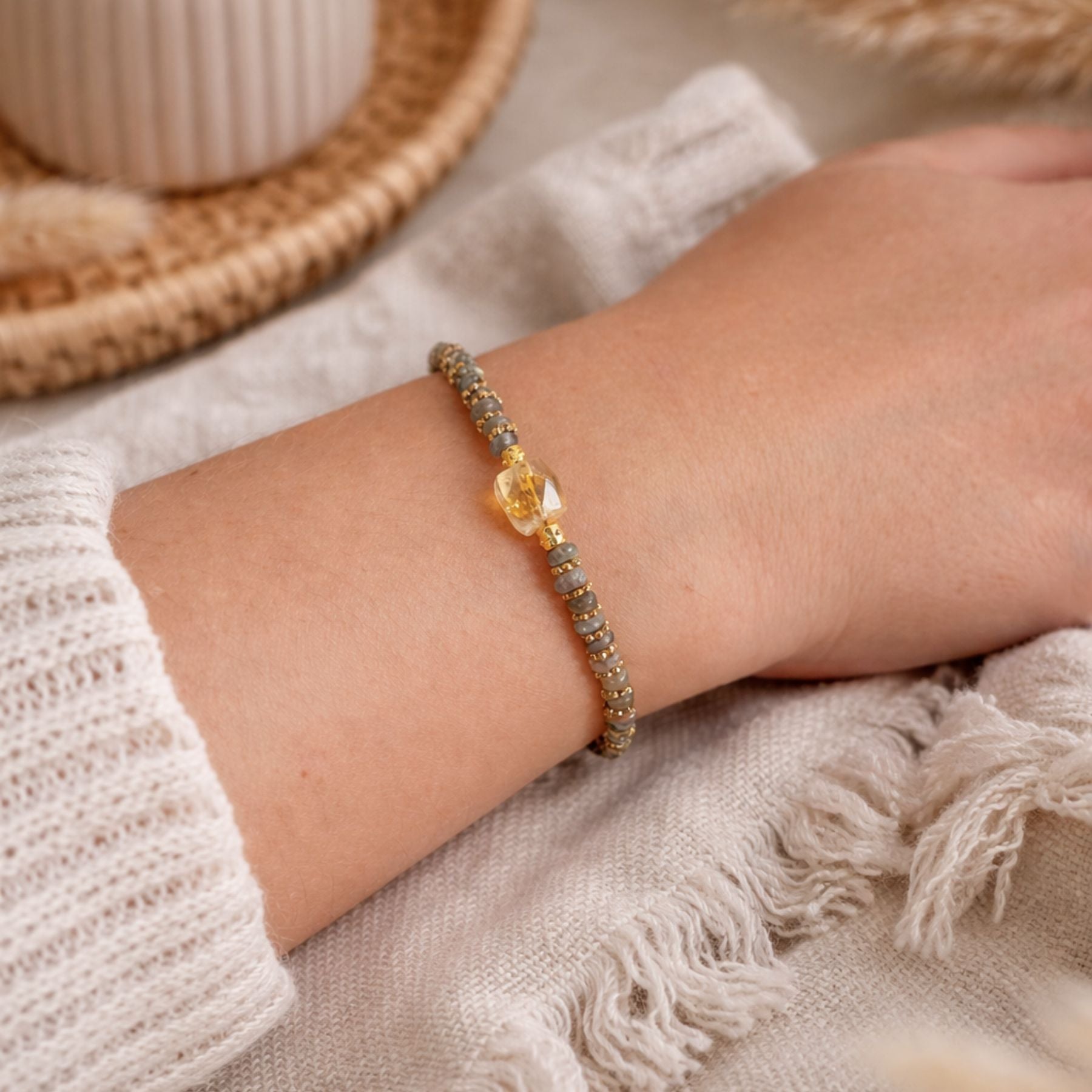 Bracelet en Citrine et Labradorite