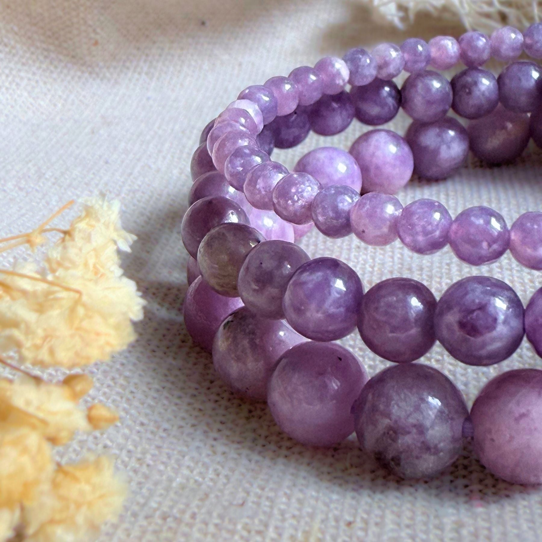 Bracelet en Lépidolite claire A+