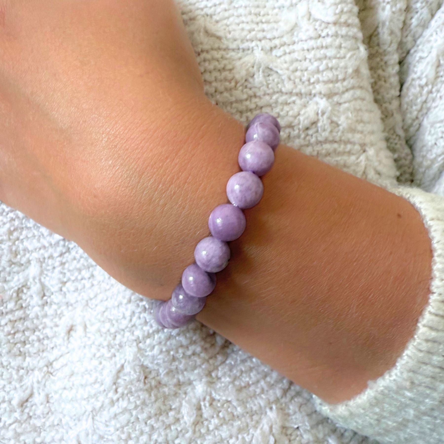Bracelet en Lépidolite claire A+