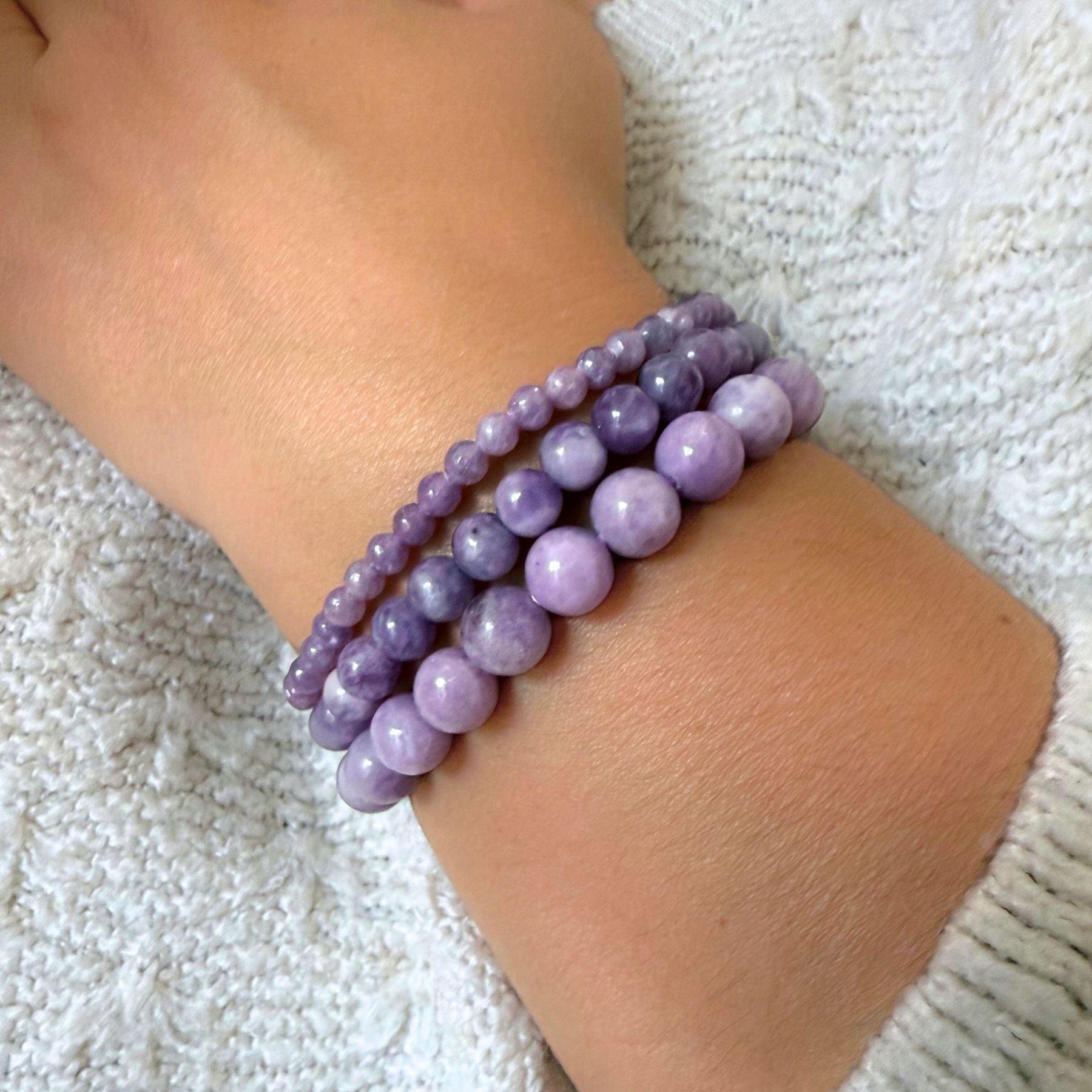 Bracelet en Lépidolite claire A+