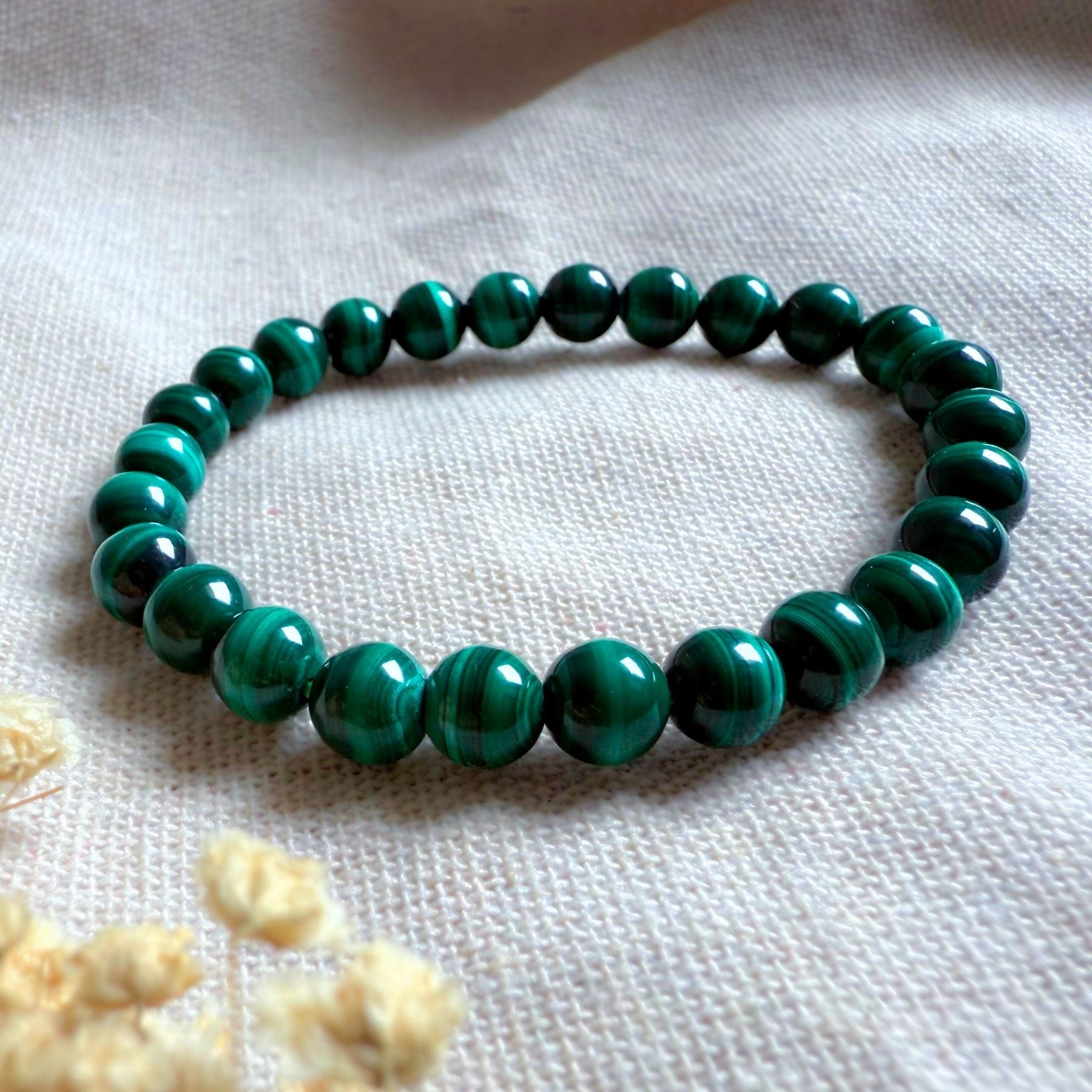 Bracelet en Malachite AA+
