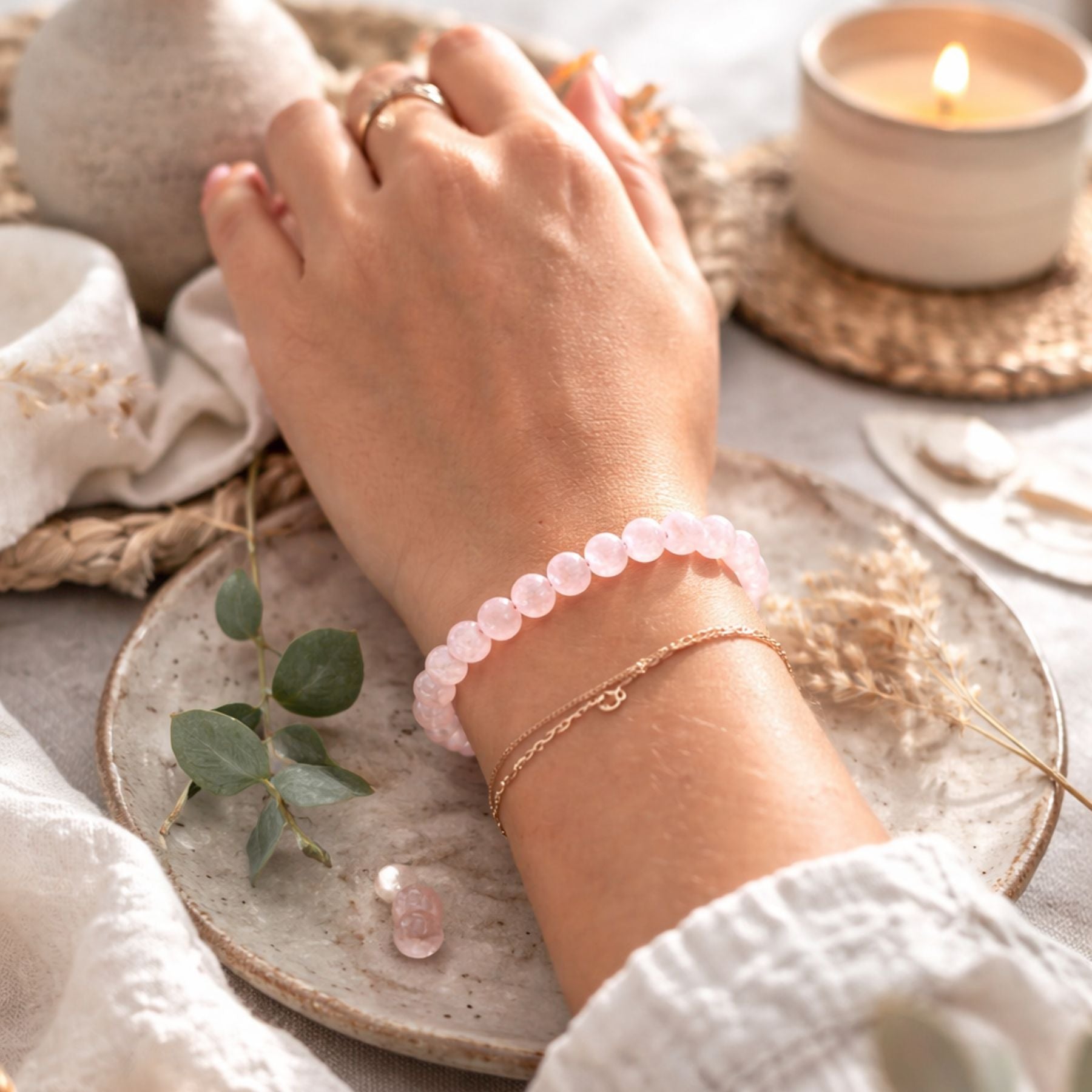 Bracelet en Quartz rose A