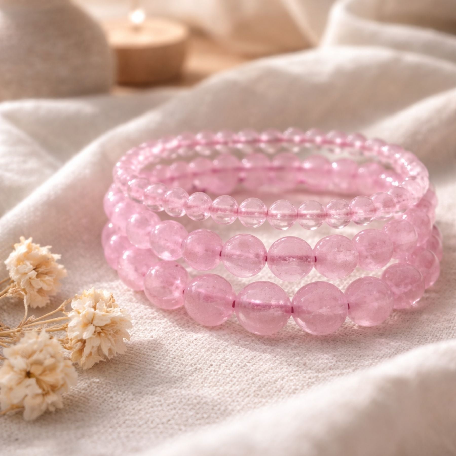 Bracelet en Quartz rose A