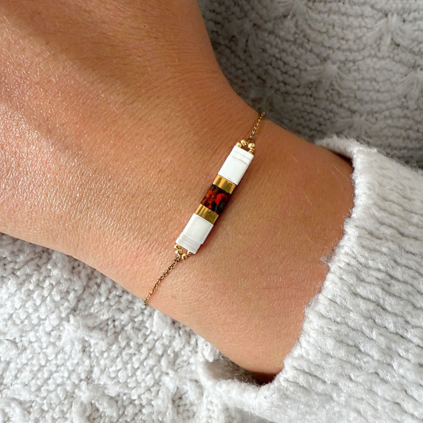 Bracelet en perles japonaises Miyuki orange