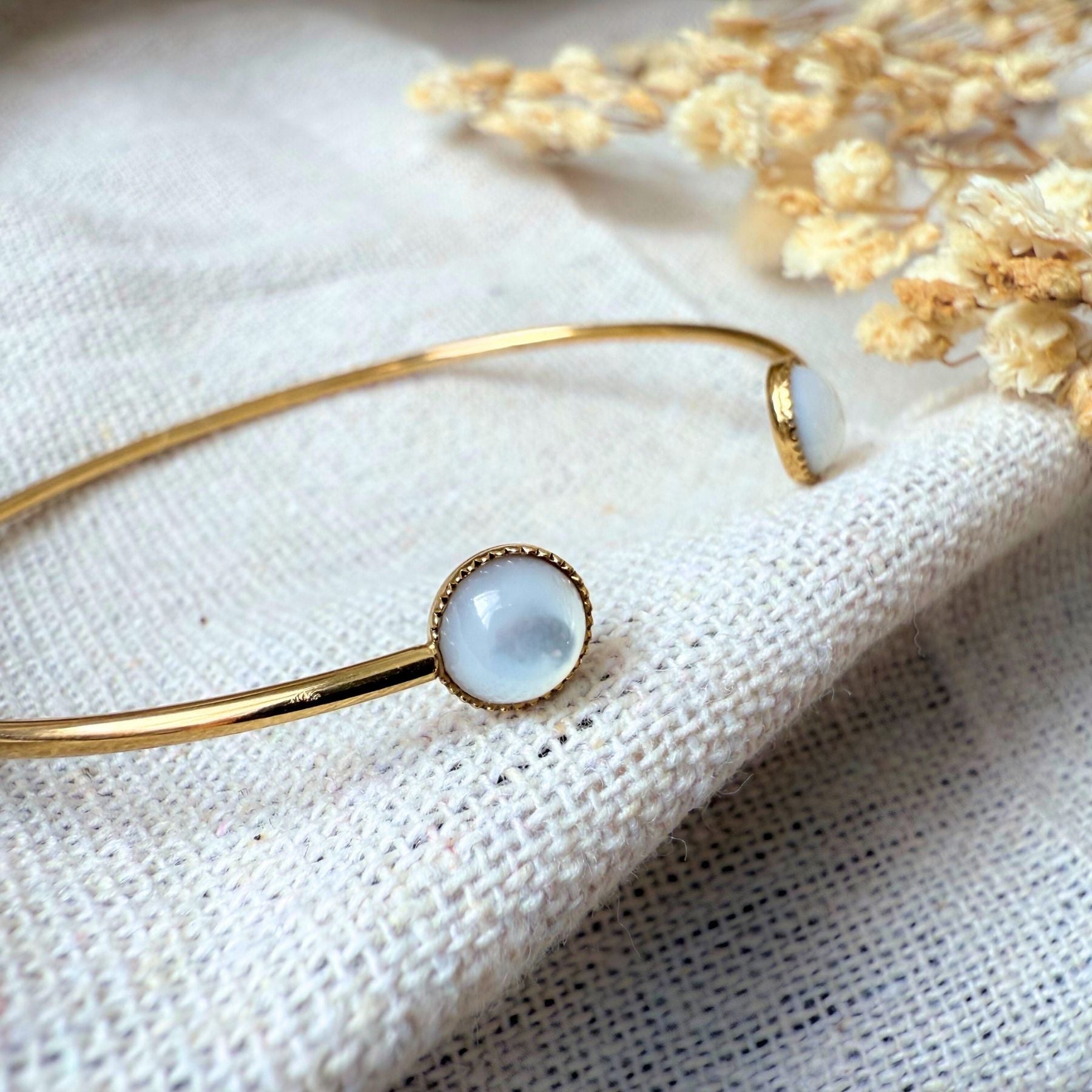 Bracelet jonc - Nacre