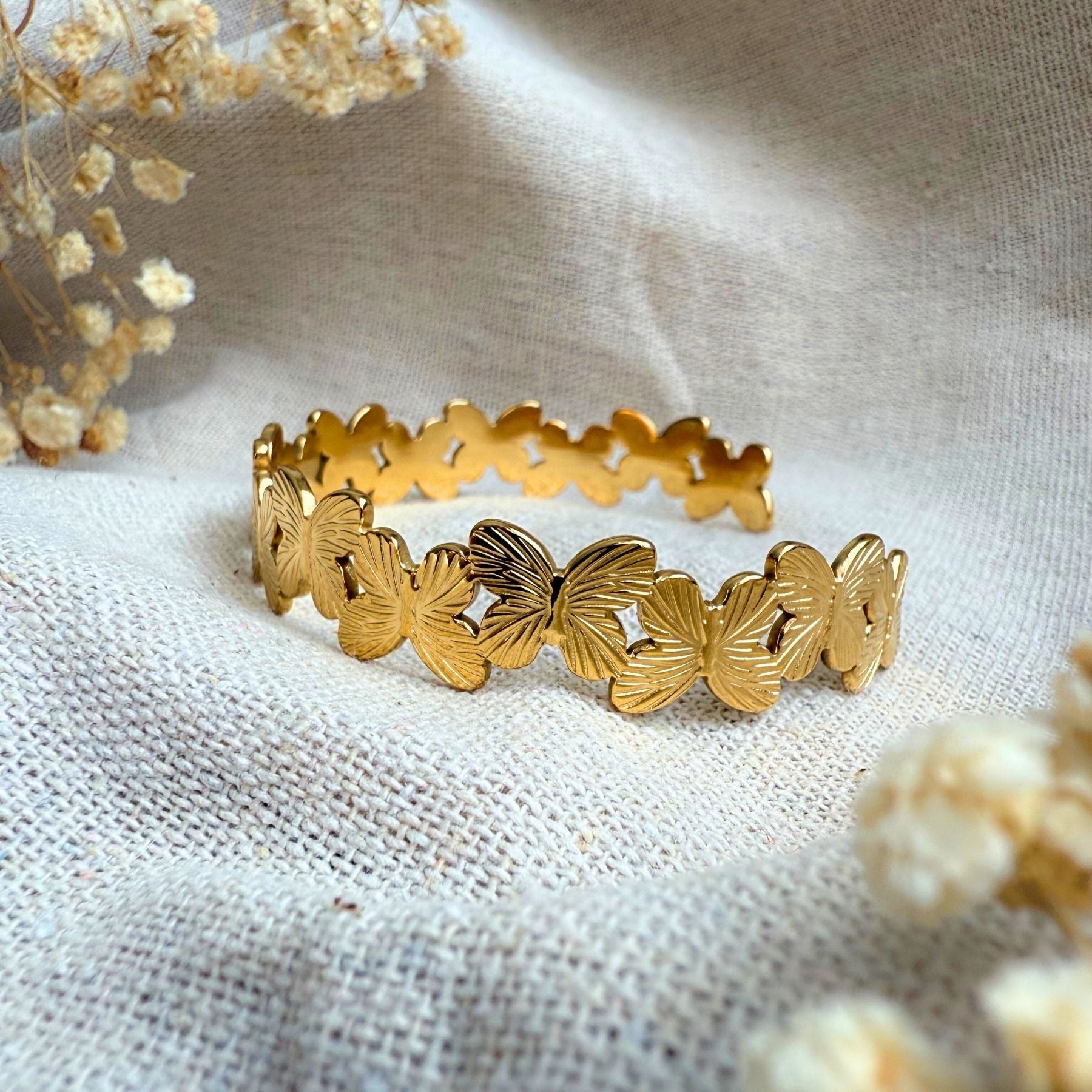Bracelet jonc "Papillon" - Acier inoxydable