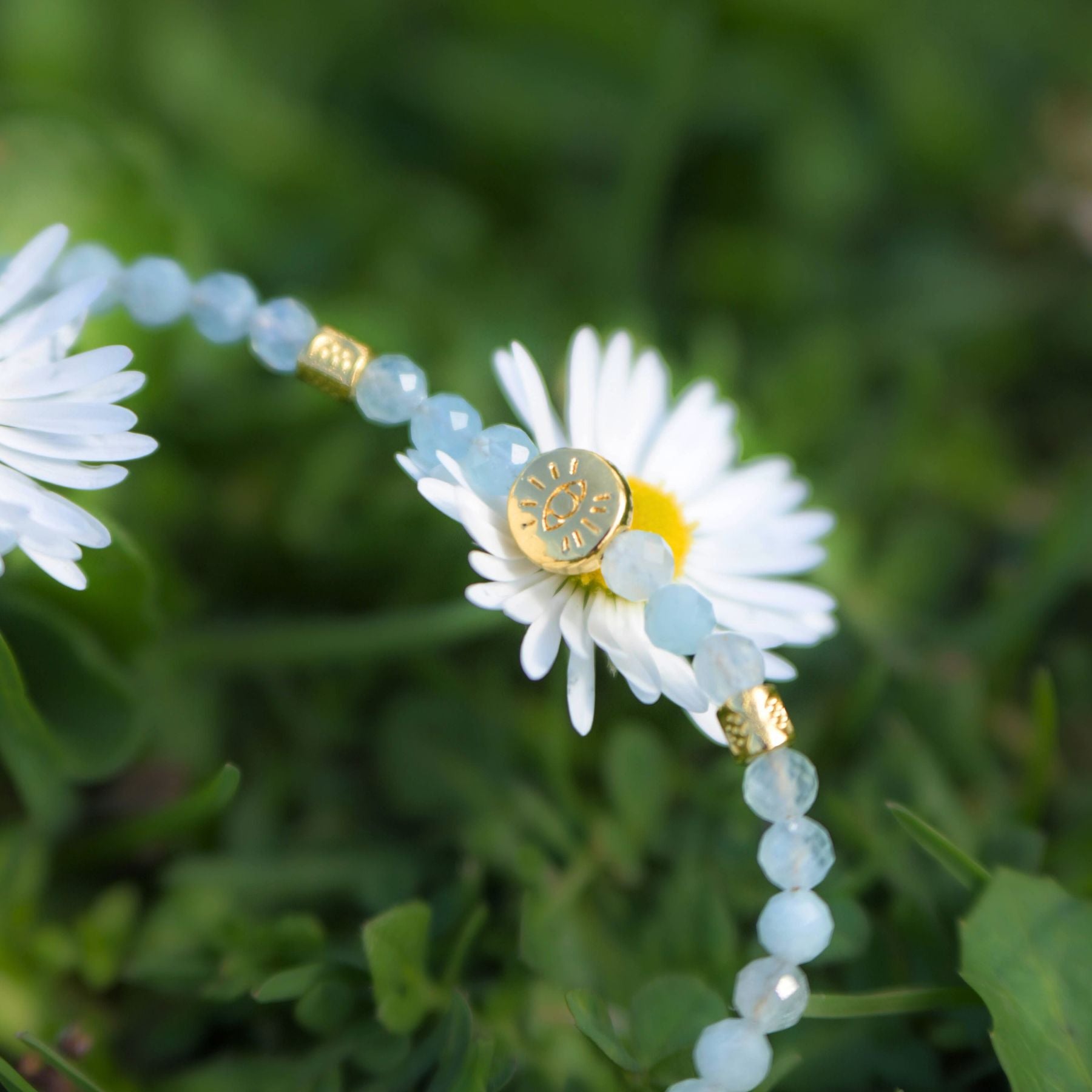 Bracelet "Œil" en Aigue-marine