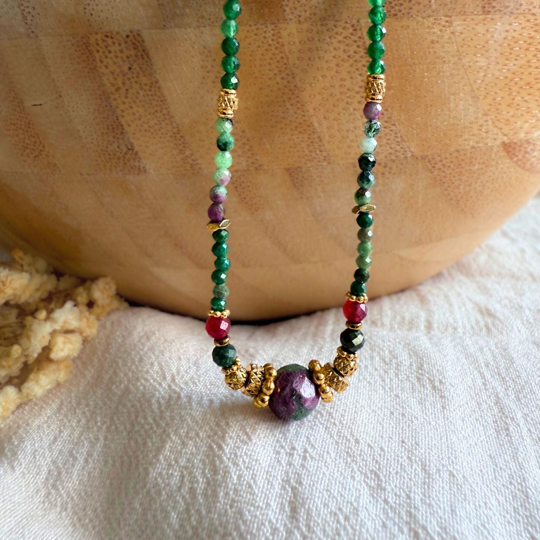 Collier "Aja" - Agate verte