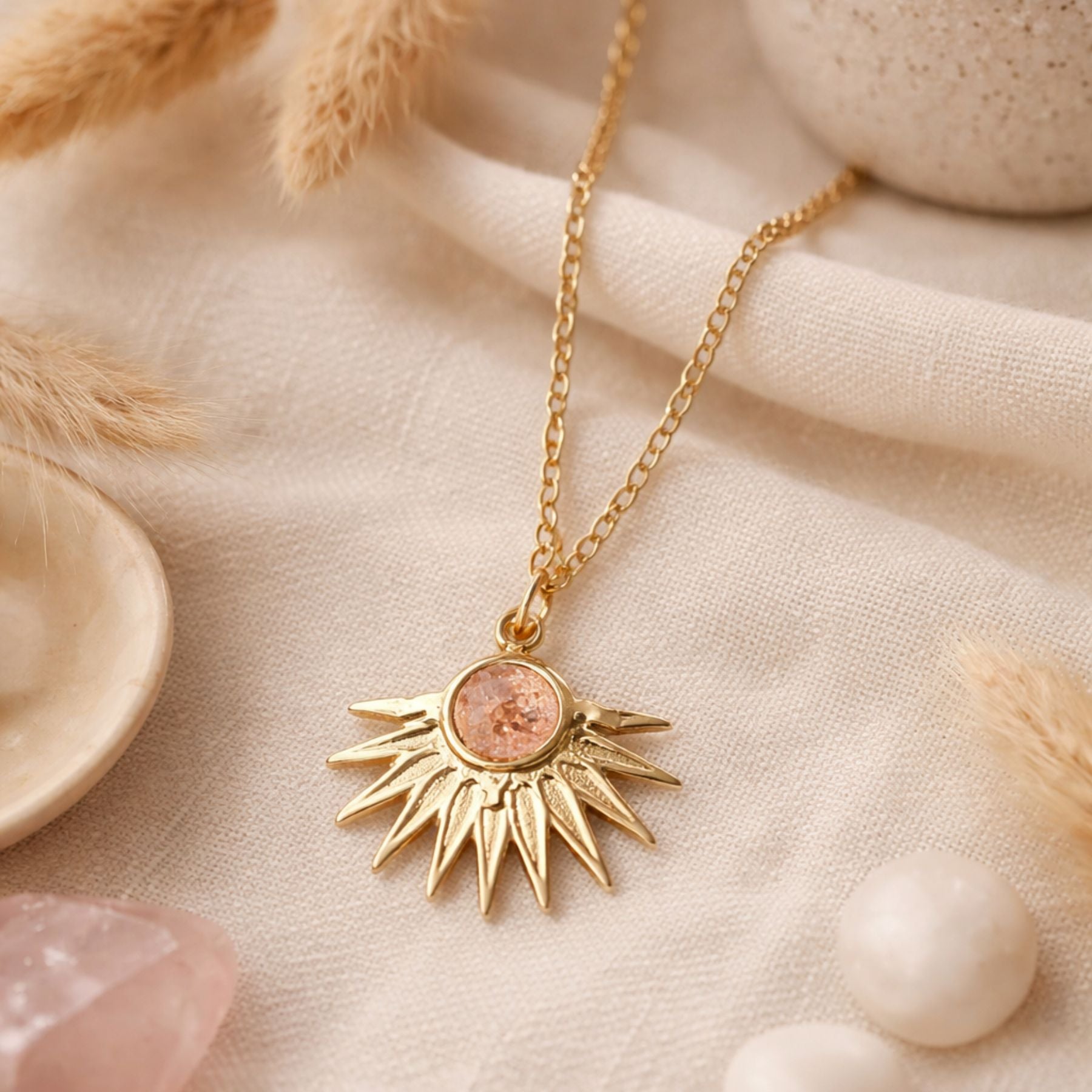 Collier "Apollon" - Quartz fraise