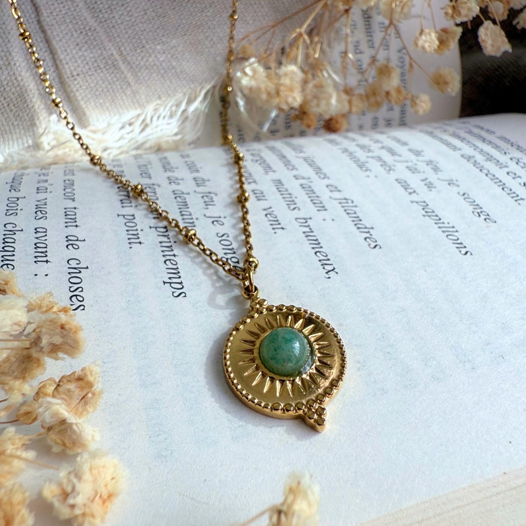 Collier "Hécate" - Aventurine verte