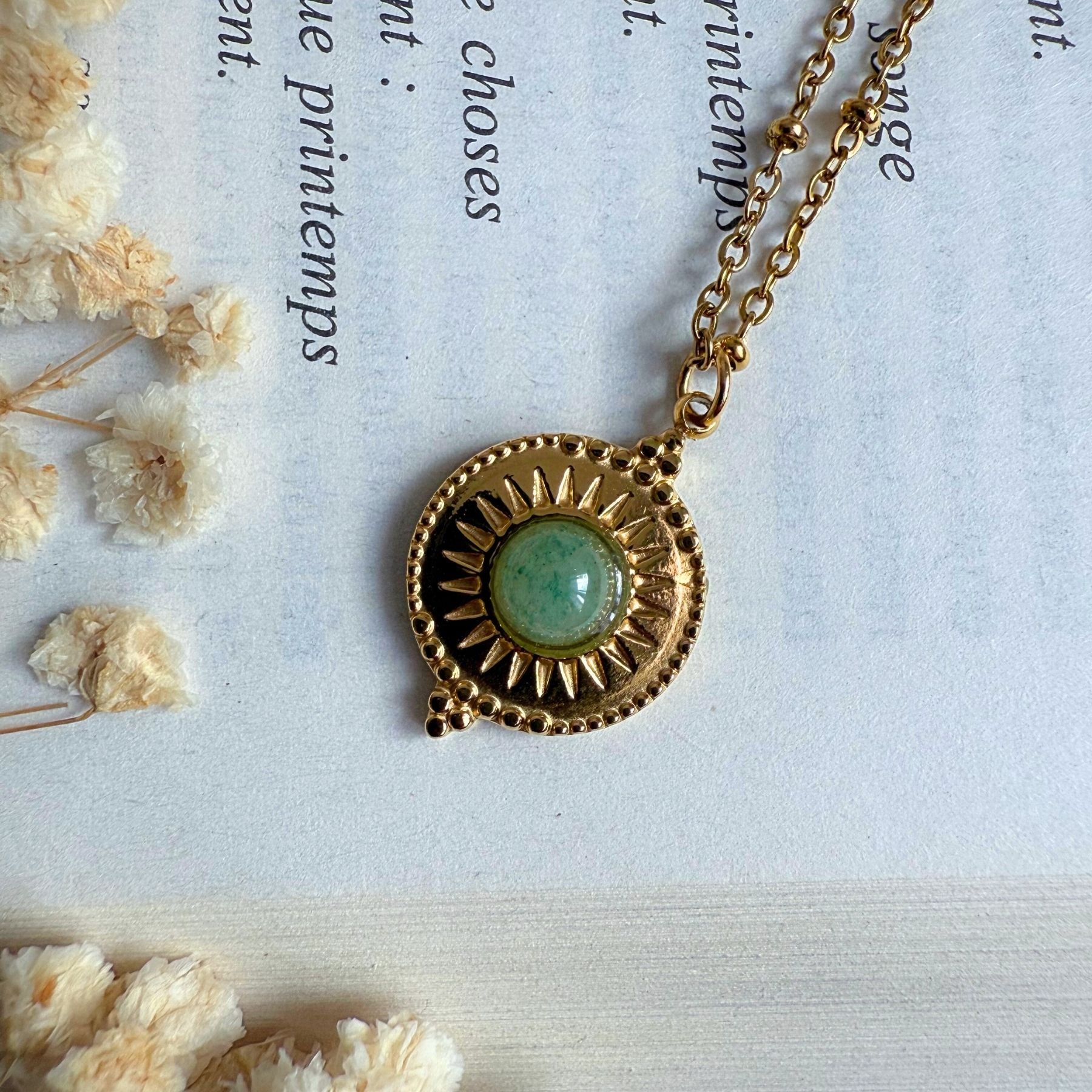 Collier "Hécate" - Aventurine verte