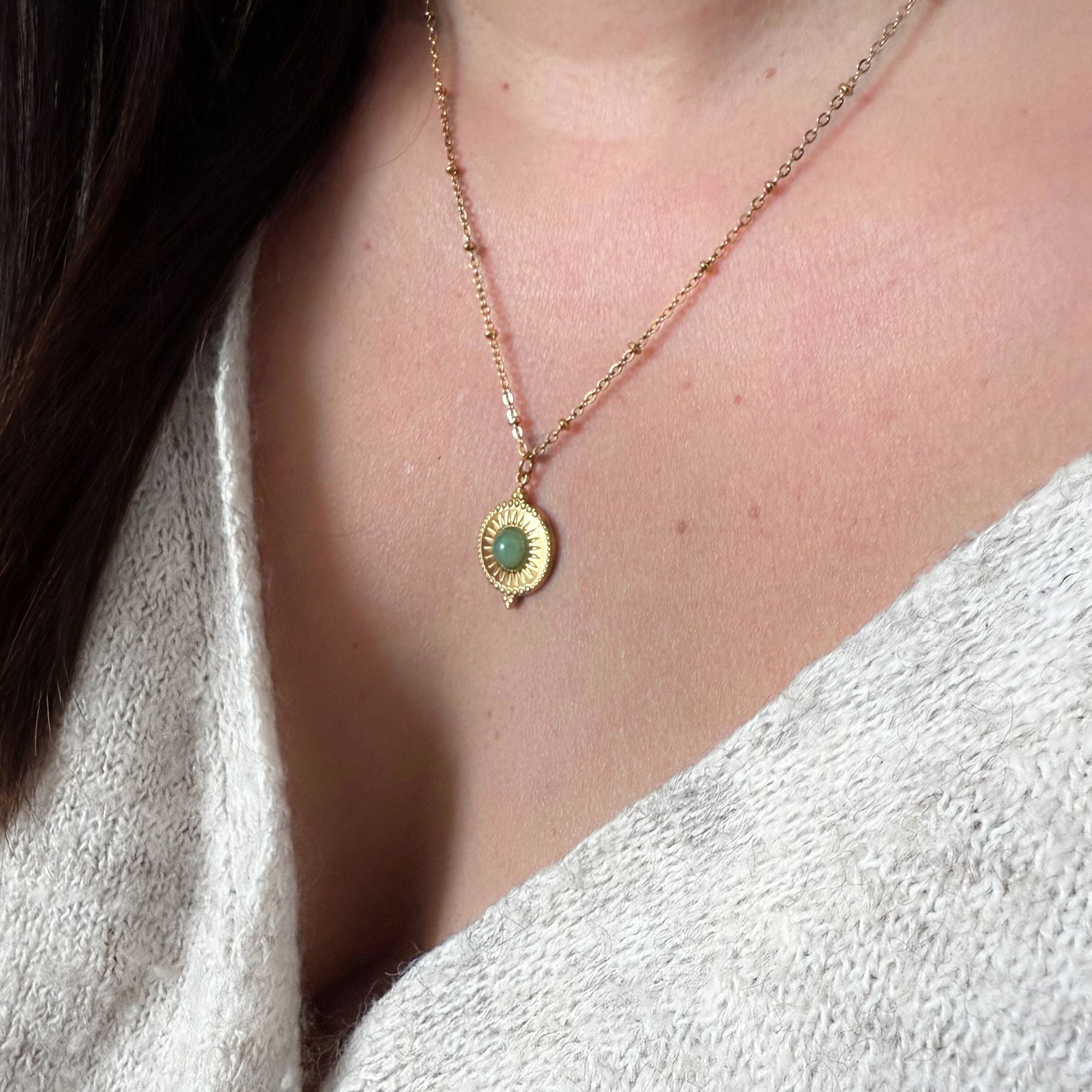 Collier "Hécate" - Aventurine verte