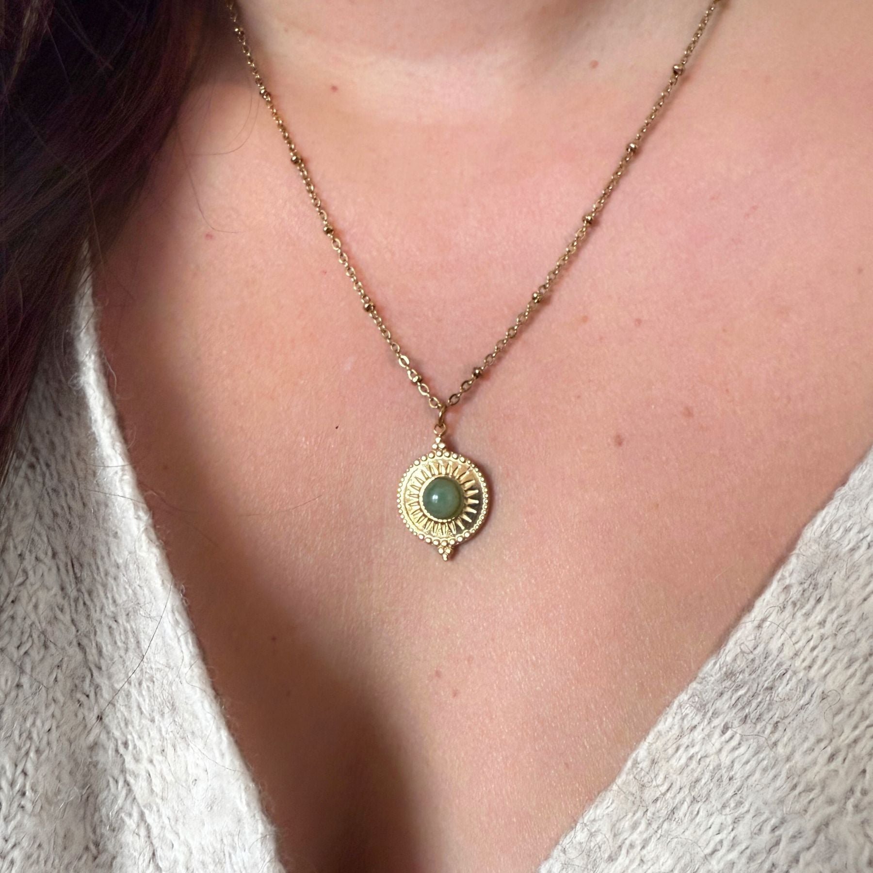 Collier "Hécate" Aventurine verte