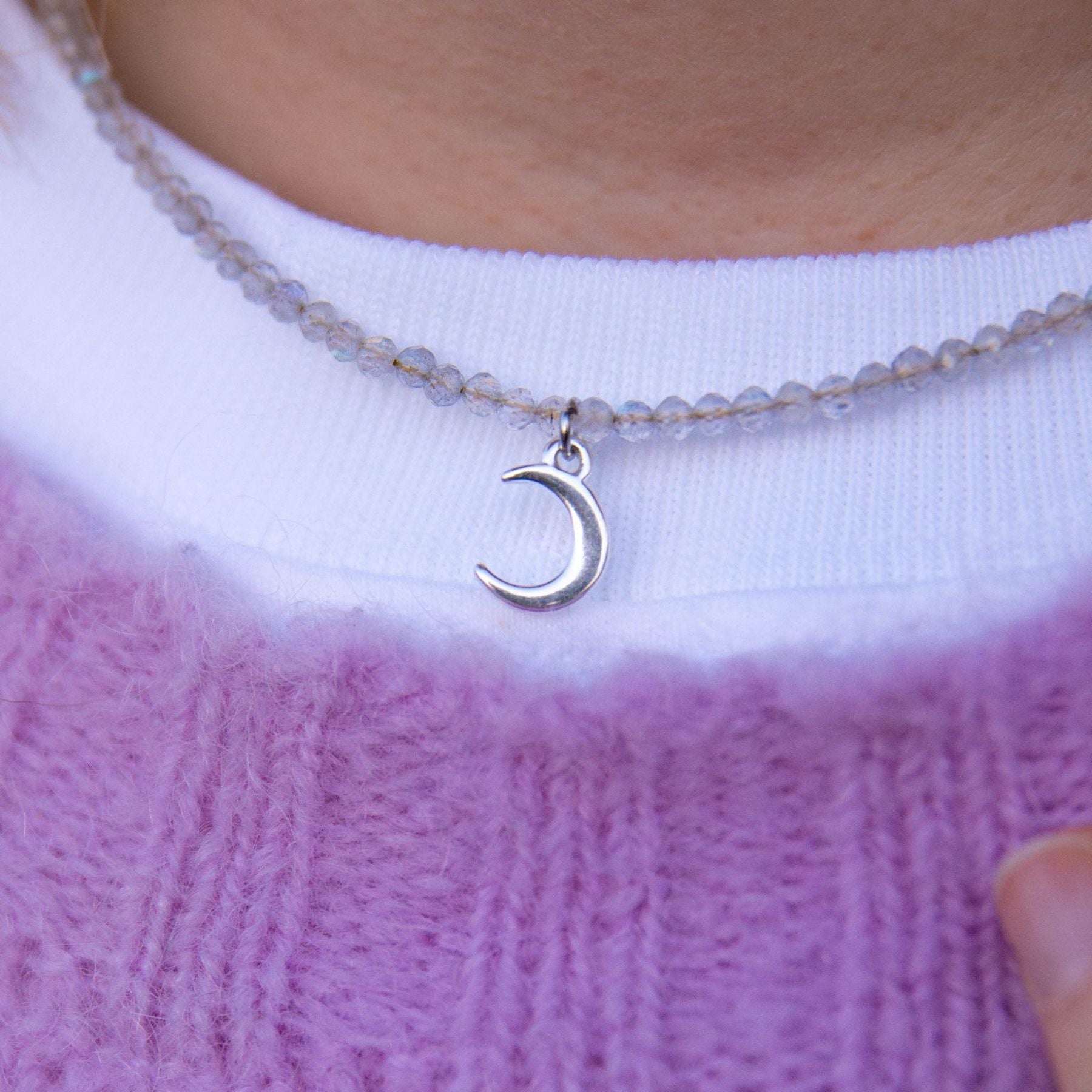 Collier "Lune" en Labradorite - Argent