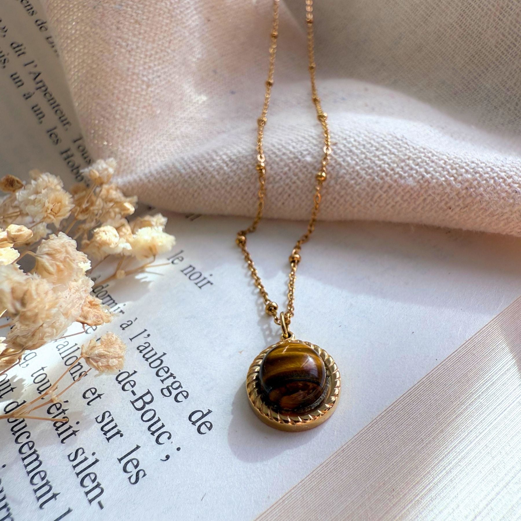 Collier "Théia" - Oeil de tigre