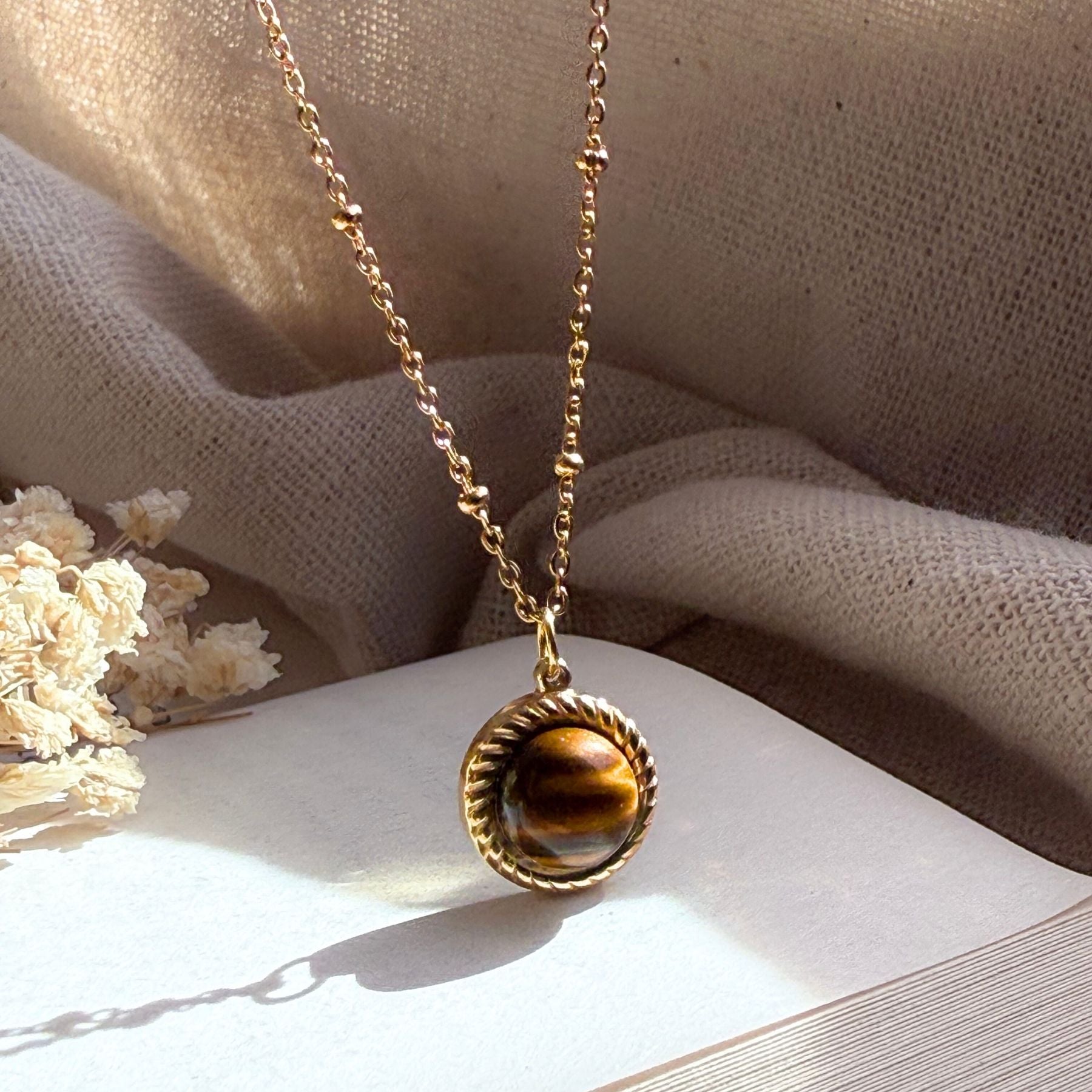 Collier "Théia" - Oeil de tigre