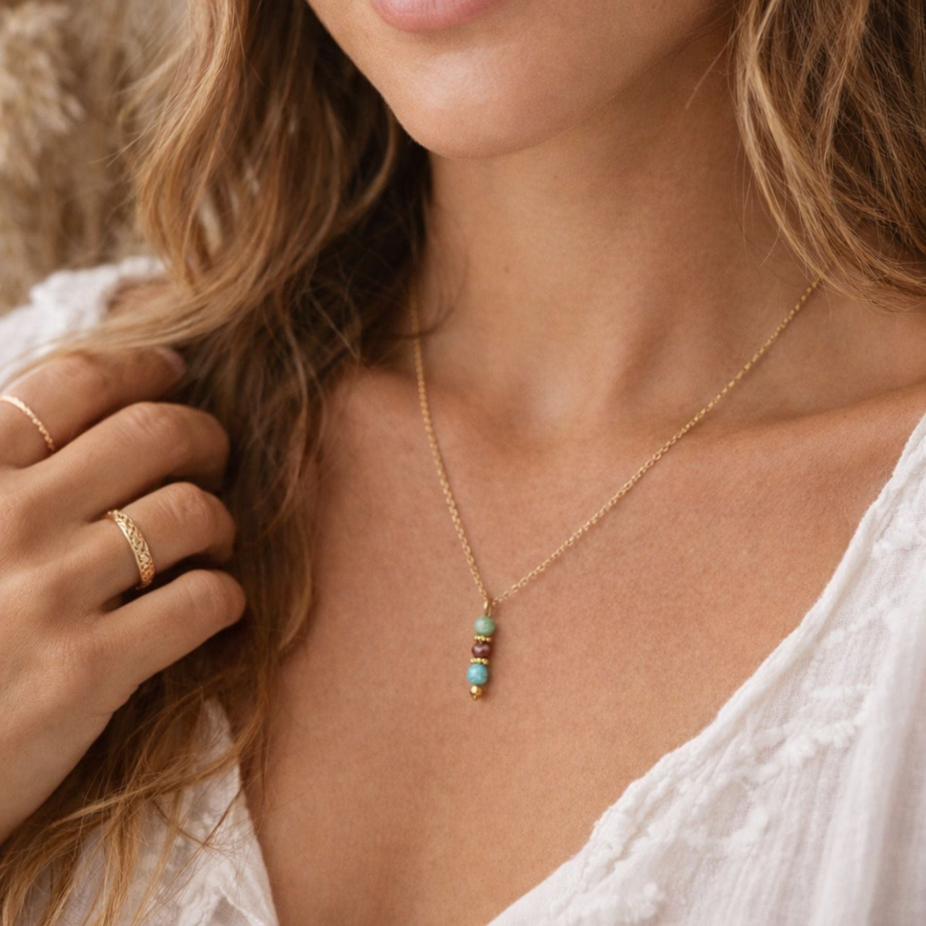 Collier en Amazonite et Améthyste