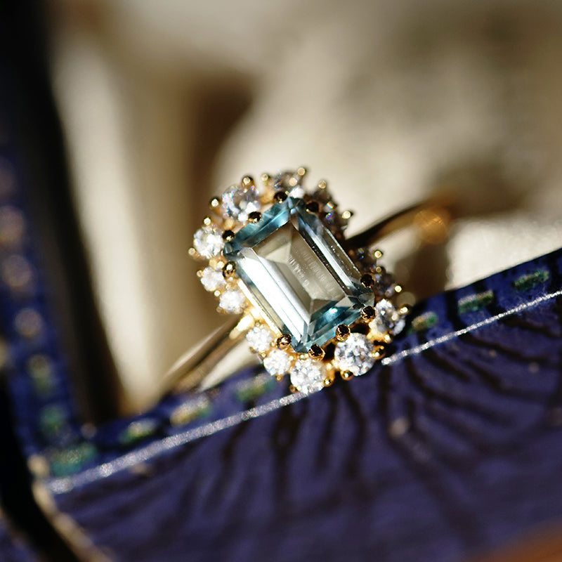 Bague en Topaze bleu