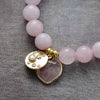 Bracelet charm "Cœur" en Quartz rose