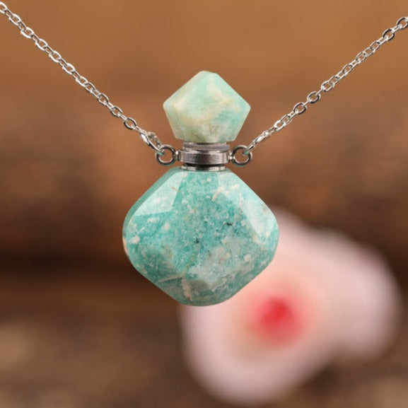 Collier diffuseur de parfum en amazonite