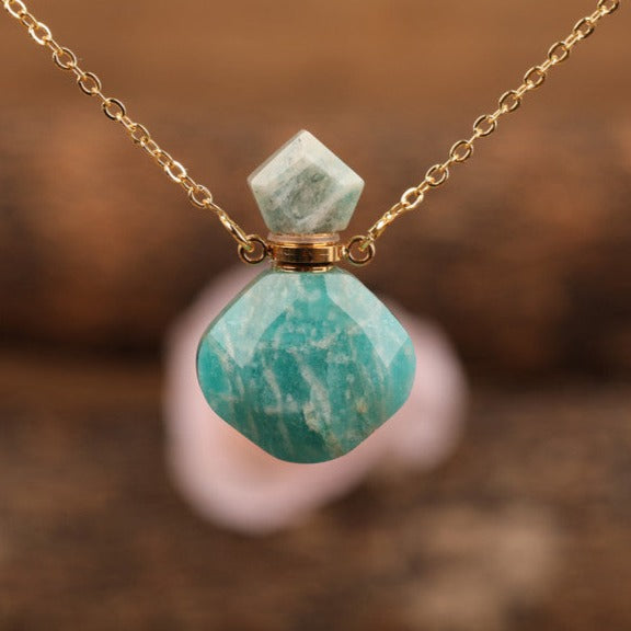 Collier diffuseur de parfum en amazonite