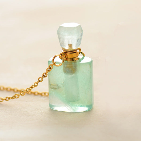 Collier diffuseur de parfum en Aventurine verte