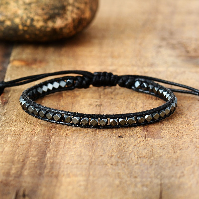 Bracelet wrap en Hématite